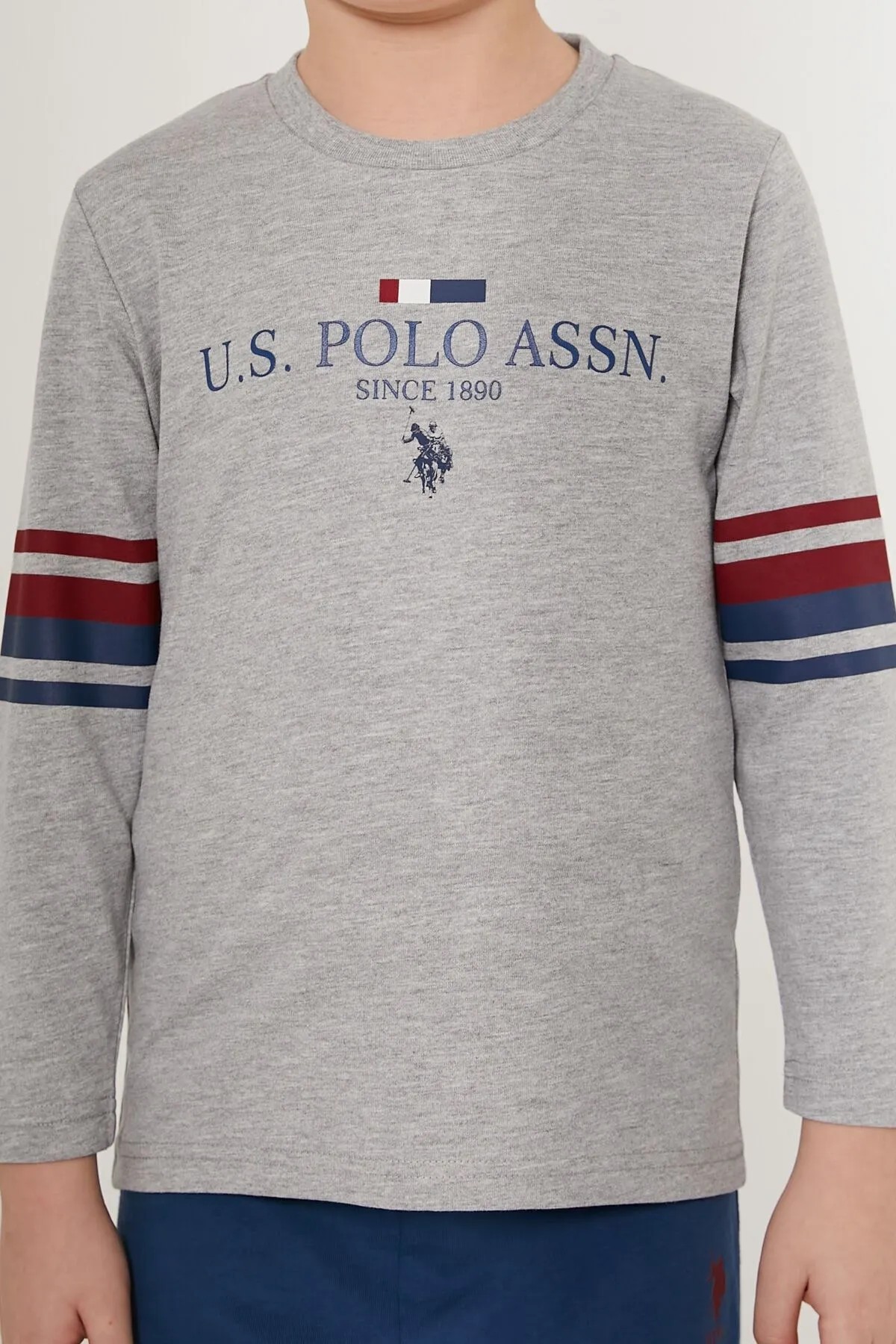 U.S. Polo Assn. Erkek Çocuk Uzun Kol Pijama Takım Gri
