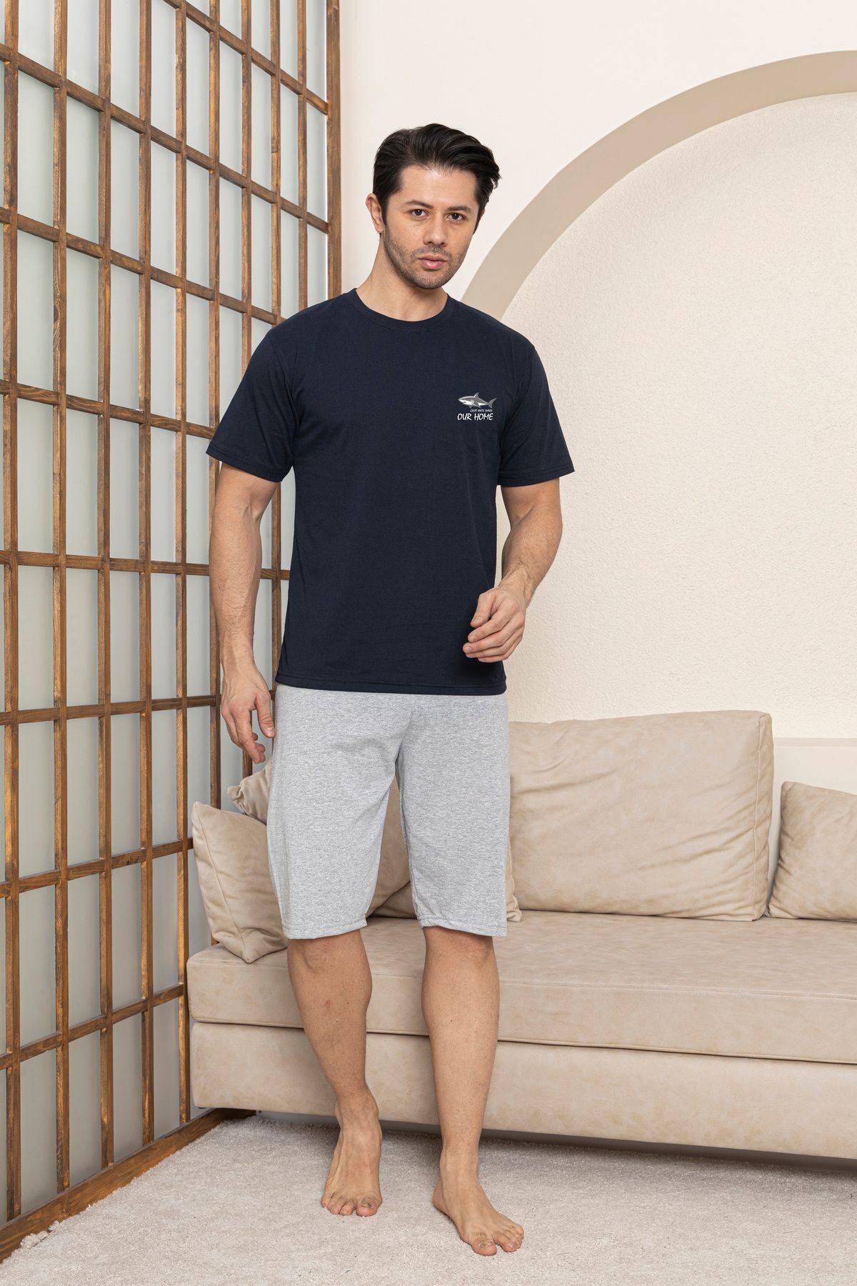 Penye (Süprem) Erkek Kapri Pijama Takımı