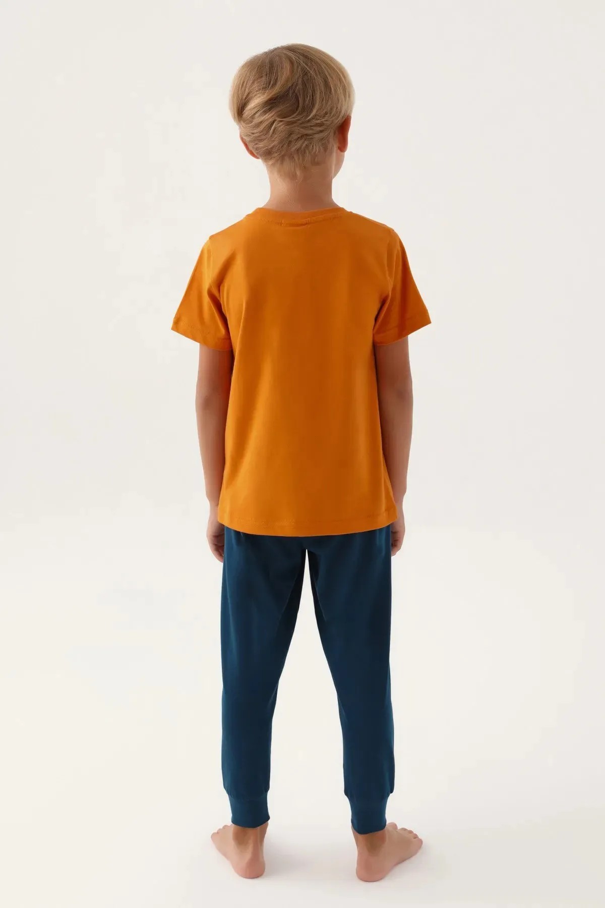 U.S. Polo Assn. Kids Erkek Çocuk Kısa Kollu Pijama Takım Turuncu