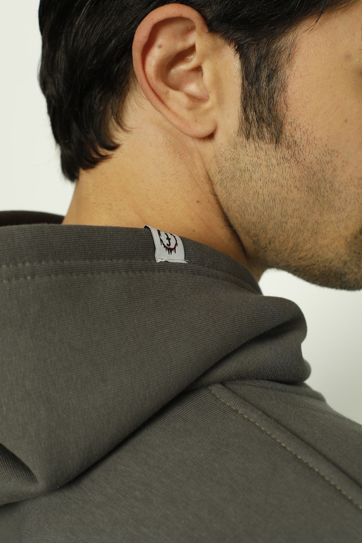 Focus Baskılı Oversize Kapüşonlu Erkek Sweatshirt
