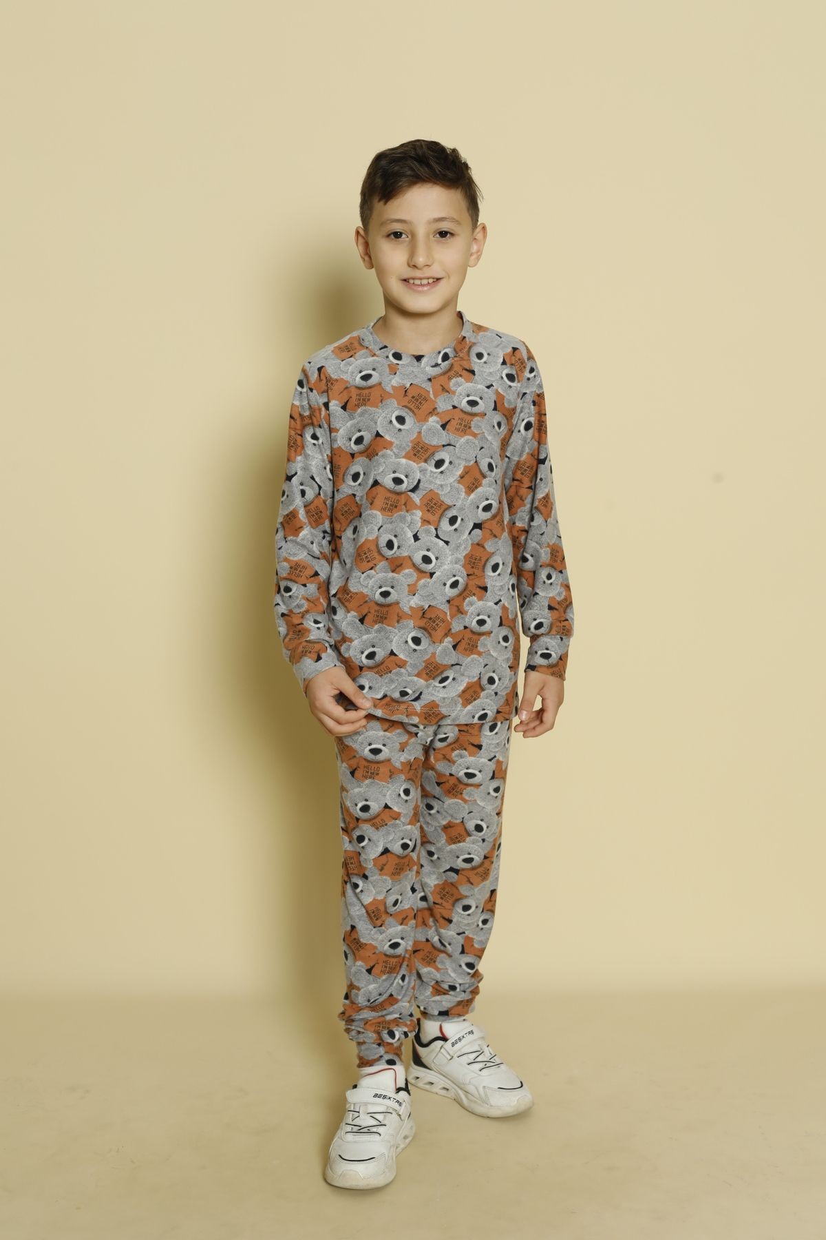 Süet Erkek Çocuk Pijama Takımı