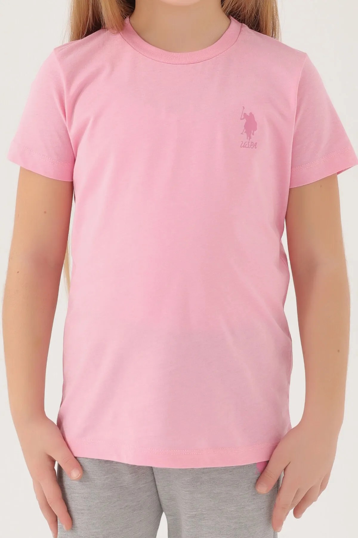 U.S. Polo Assn. Pembe Kız Çocuk Kısa Kol Pijama Takımı