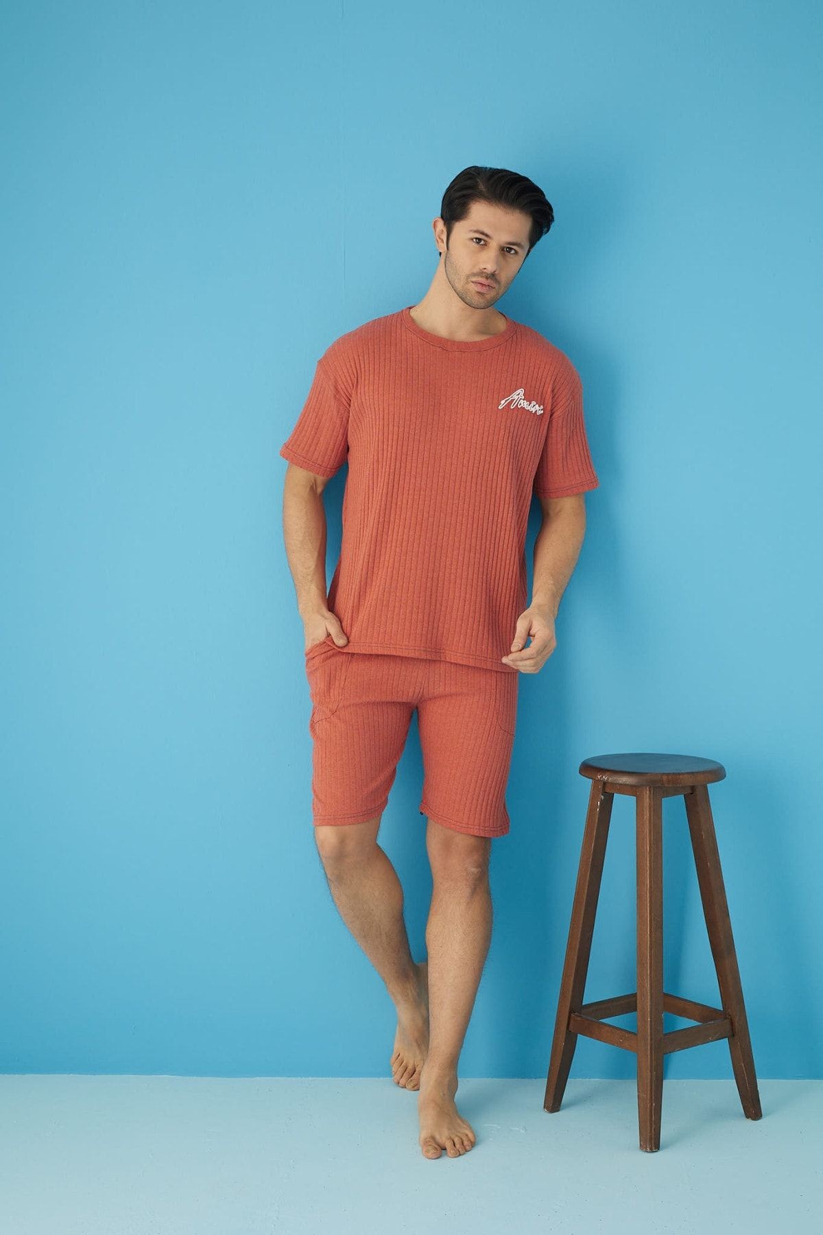 Fitilli Oversize Erkek Kapri Takımı