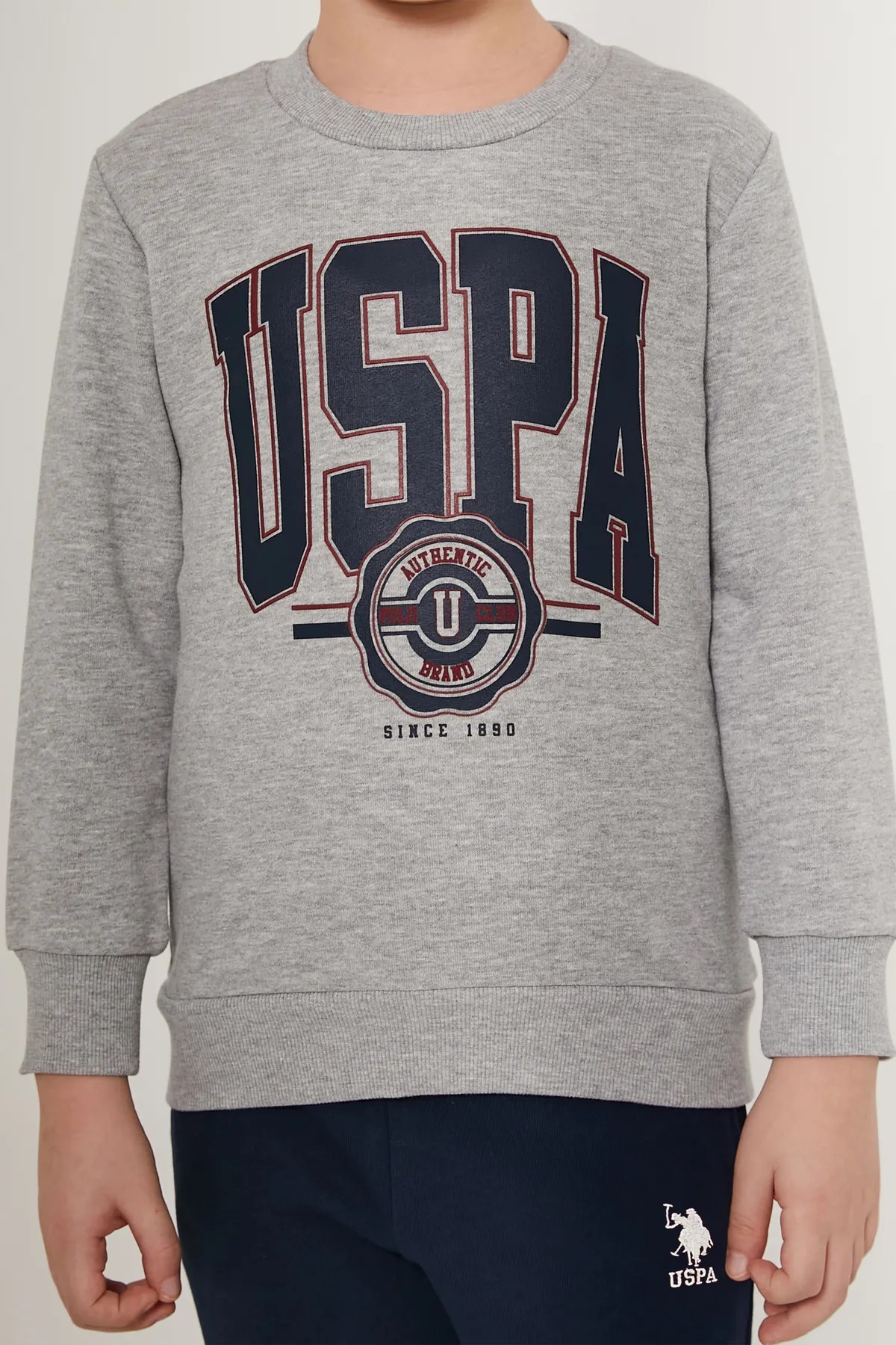 U.S. Polo Assn. Erkek Çocuk Gri Melanj Pijama Takımı 50285646-vr086