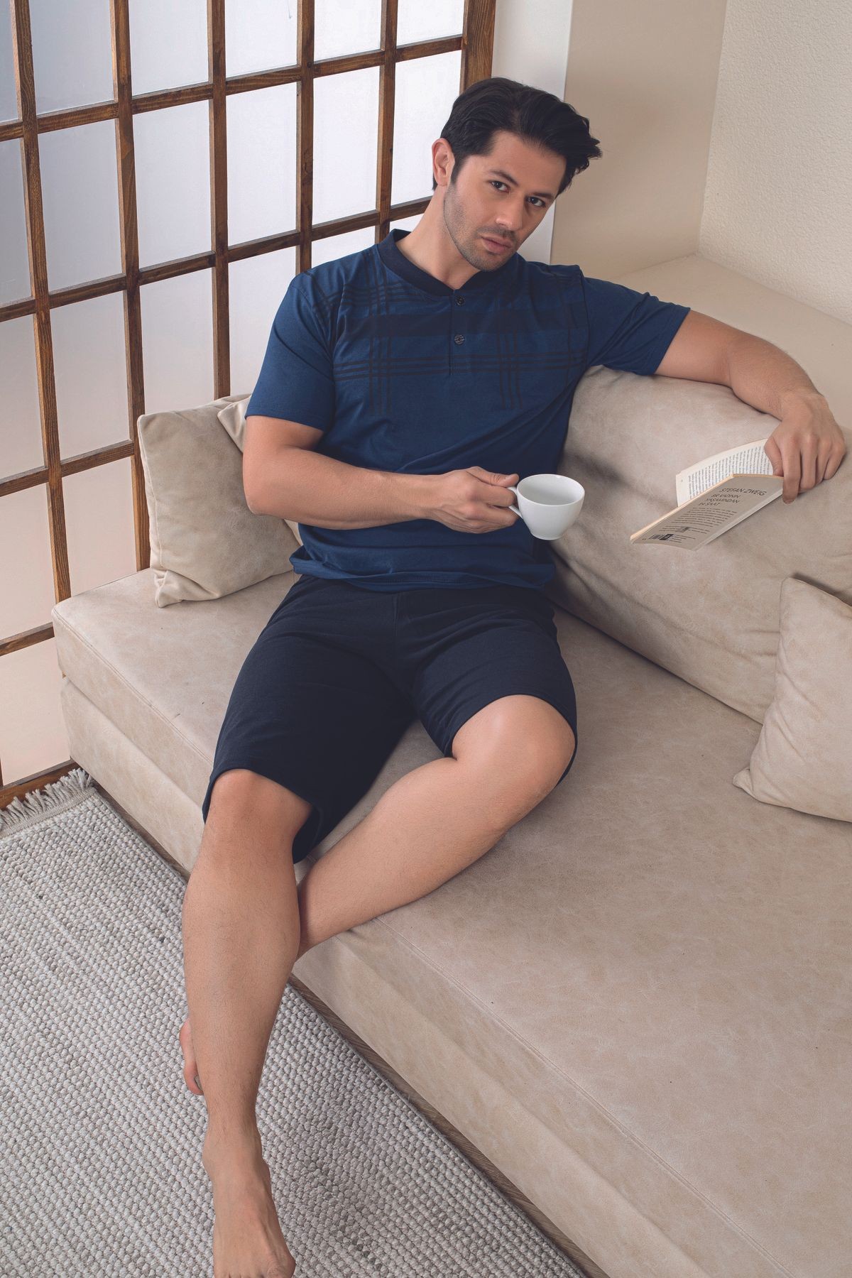 Penye (süprem) Kapri Pijama Takımı