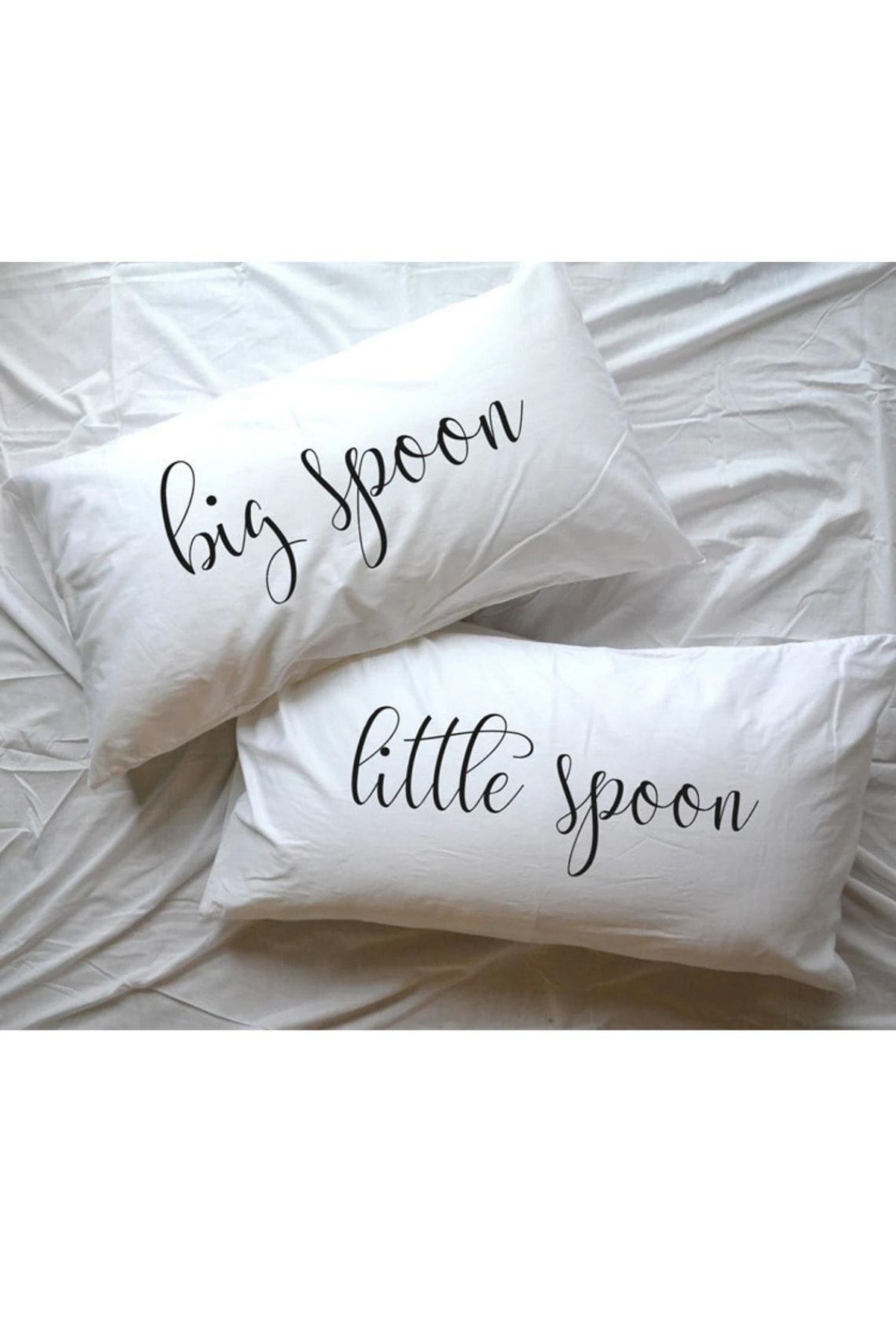 30x50 Big Spoon & Little Spoon Tasarımlı Dekoratif Yastık Kılıfı 2'li Kombin
