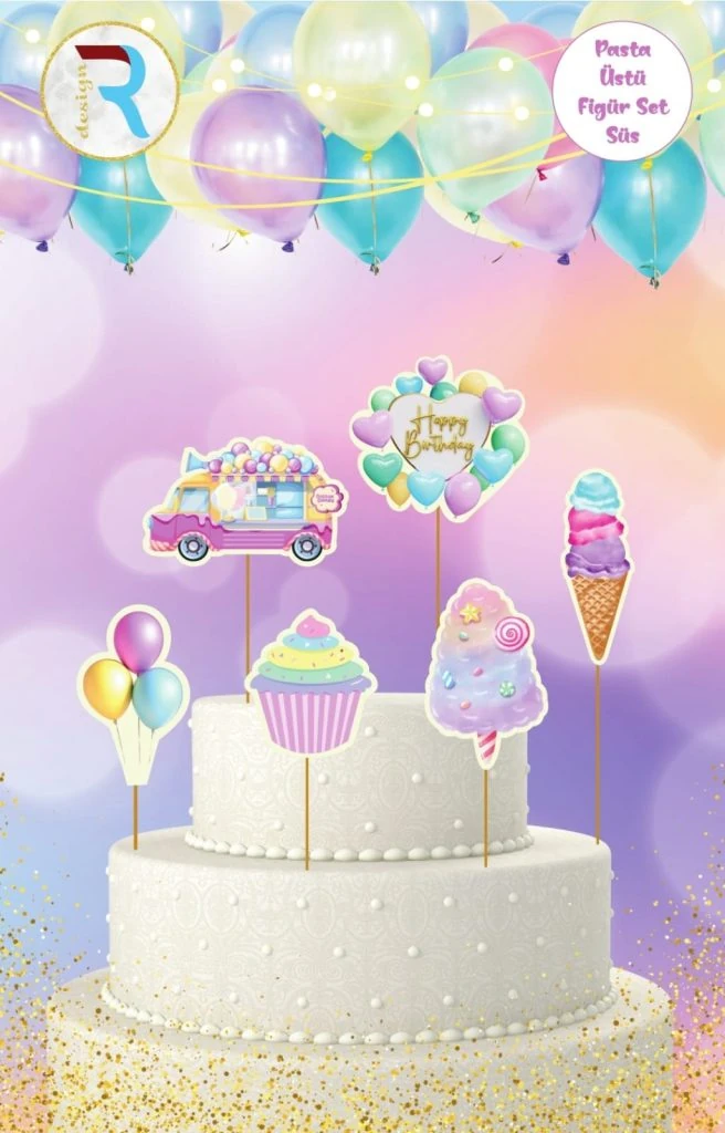 Dondurma Pasta Üstü Figür Süs Set