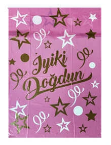 Yazılı Pembe Masa Örtüsü