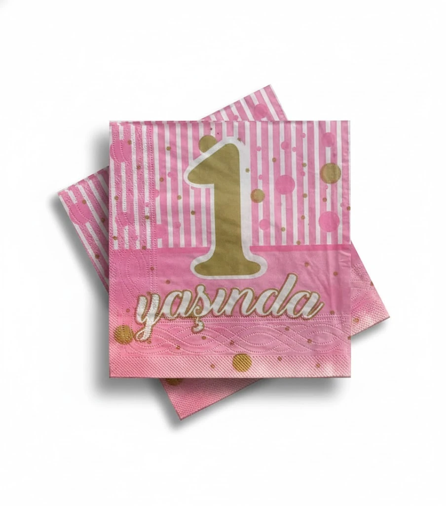 1 Yaş Pembe Peçete 10'lu