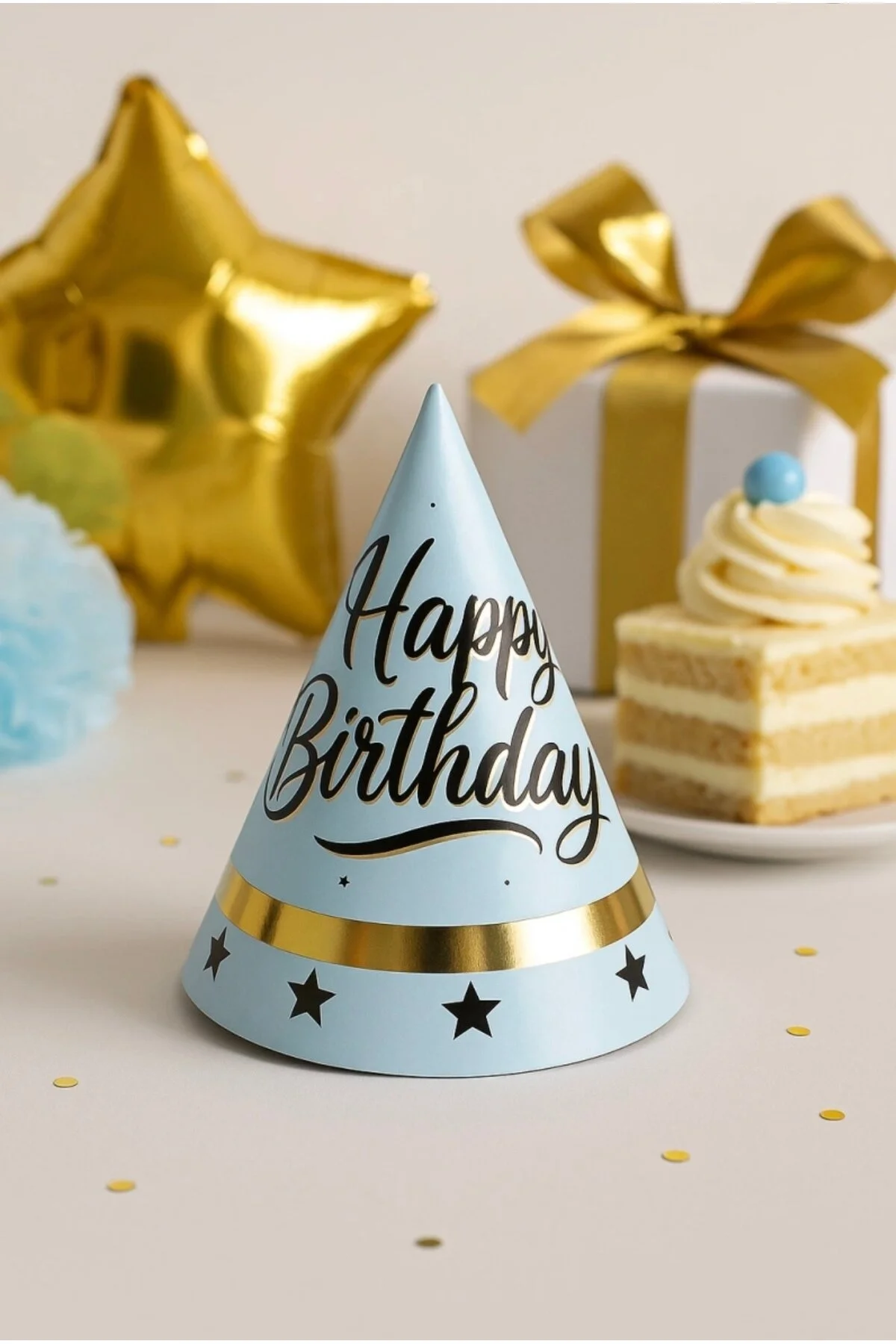 Happy Birthday Mavi Huni Şapka