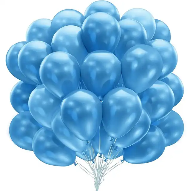 Açık Mavi Metalik Balon 5'li