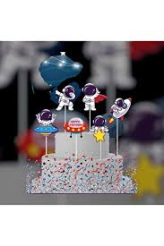 Uzay Pasta Üstü Figür Süs Set