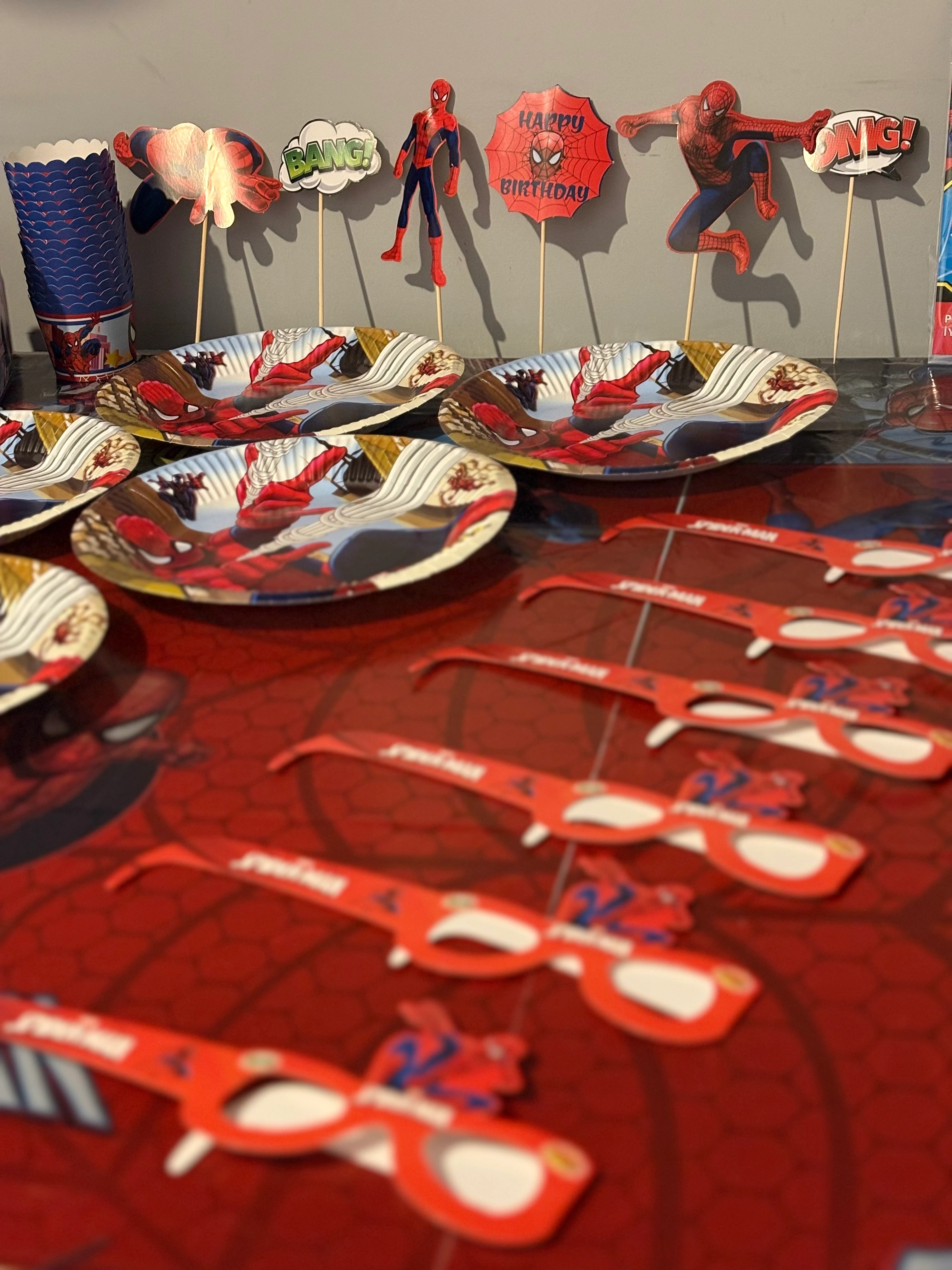 Spiderman Temalı Doğum Günü Parti Seti