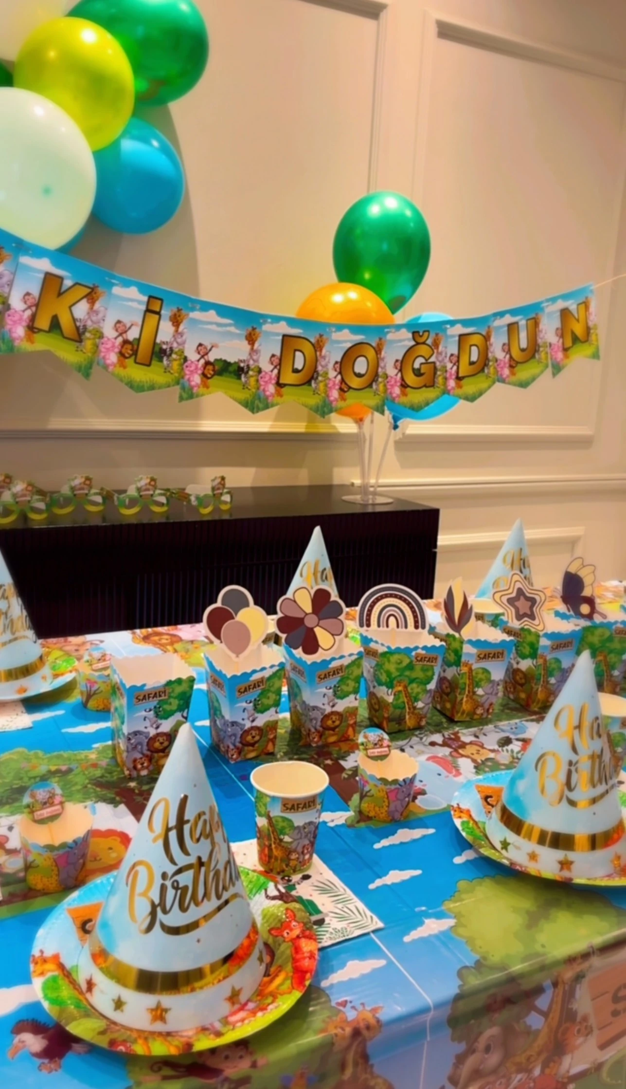 Safari Temalı Doğum Günü Parti Seti