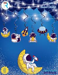 Uzay 3D Lüks Tavan Sarkıt Süs