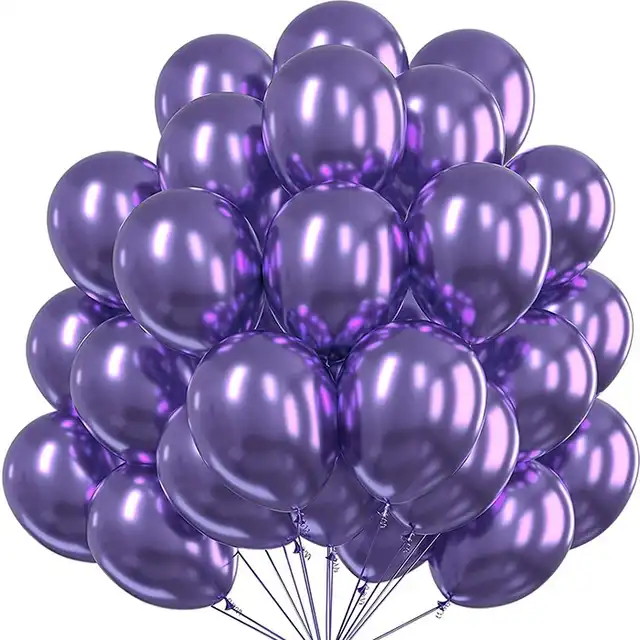 Mor Metalik Balon 5'li
