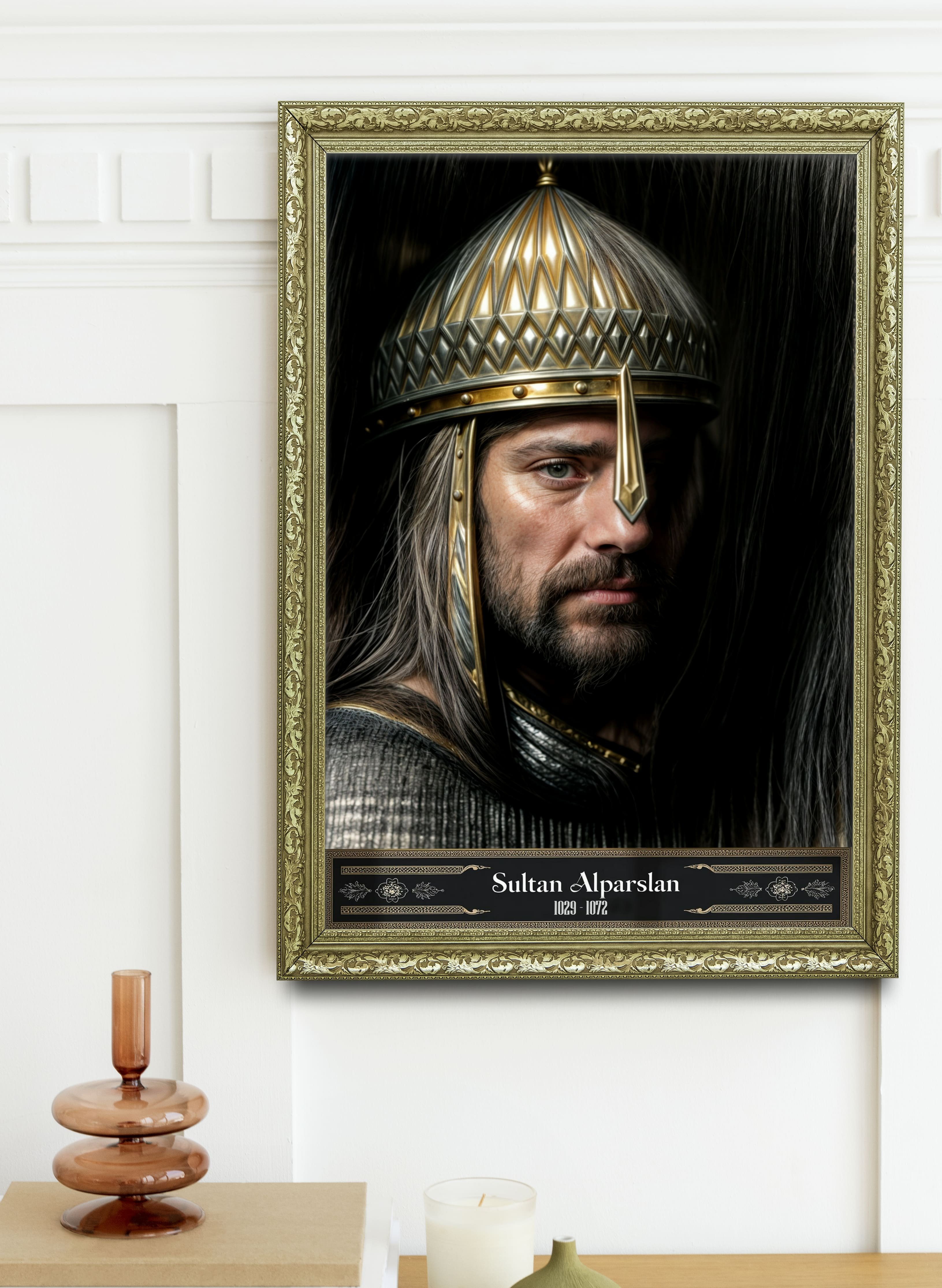 Sultan Alparslan Özel Çalışma Çerçeveli Tablo 60x80 cm