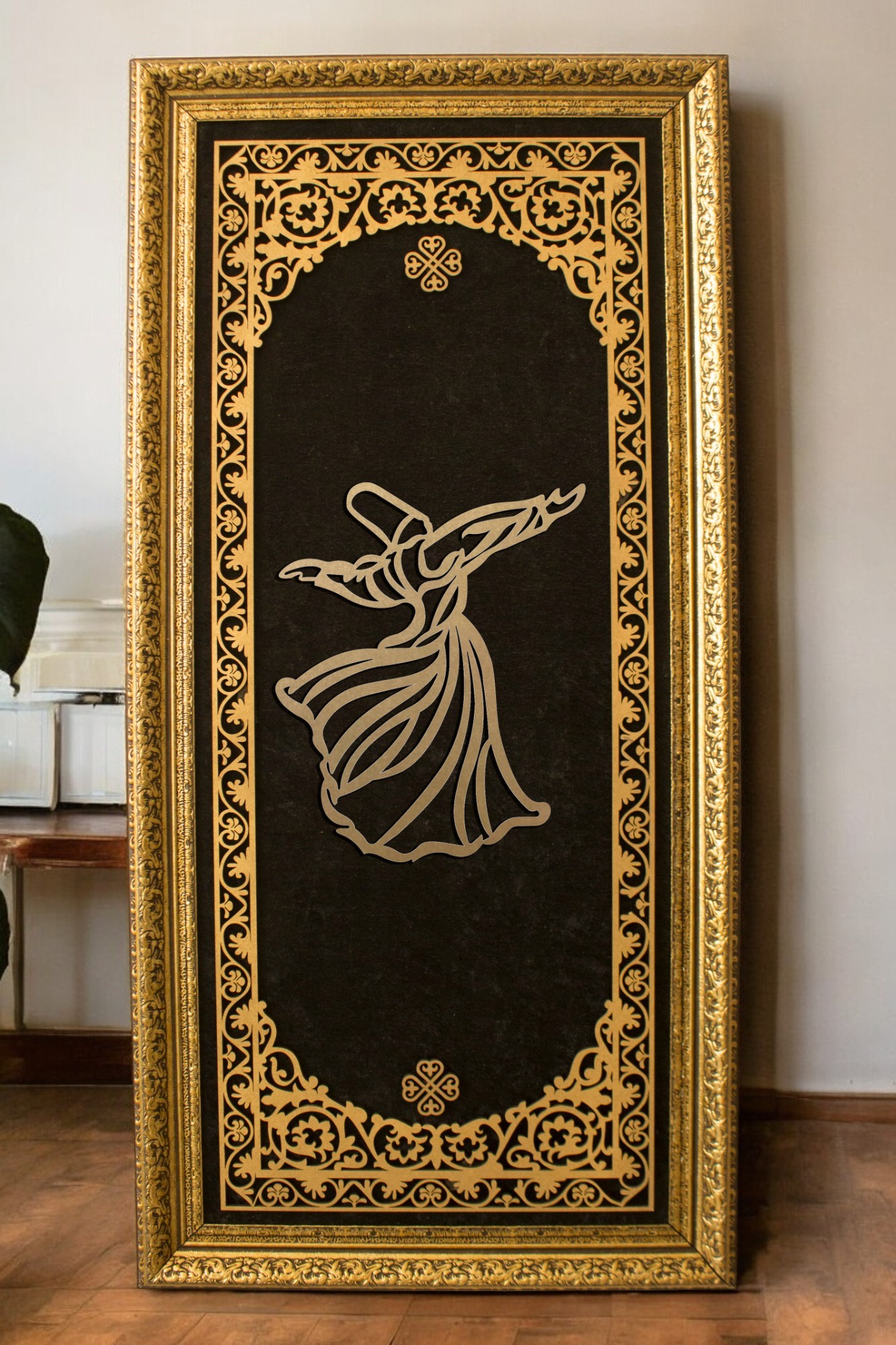 Semazen Hat Sanatı Tablo 40x80 cm