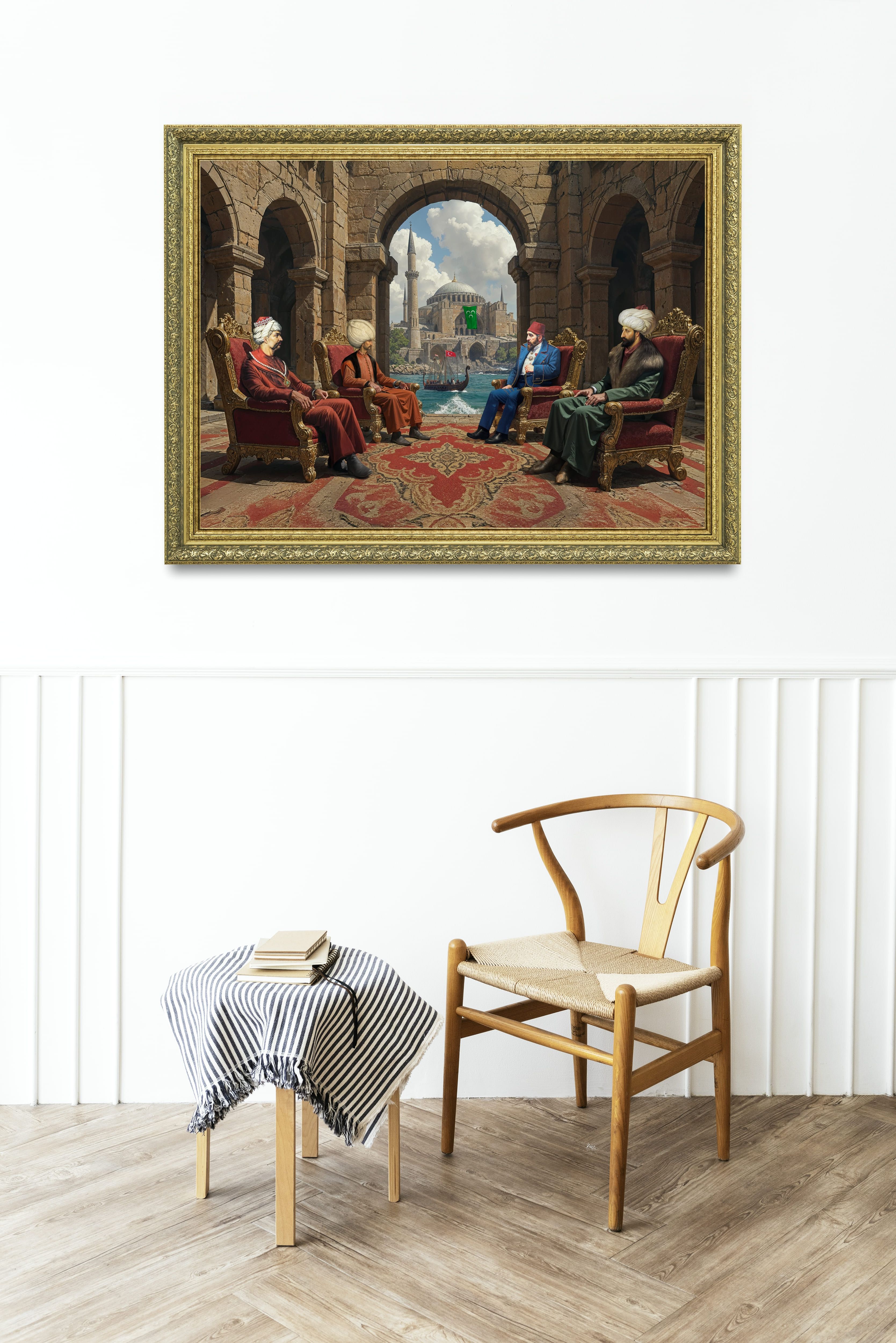 4'Lü Öncü Lider Çerçeveli Tablo 60x80 cm