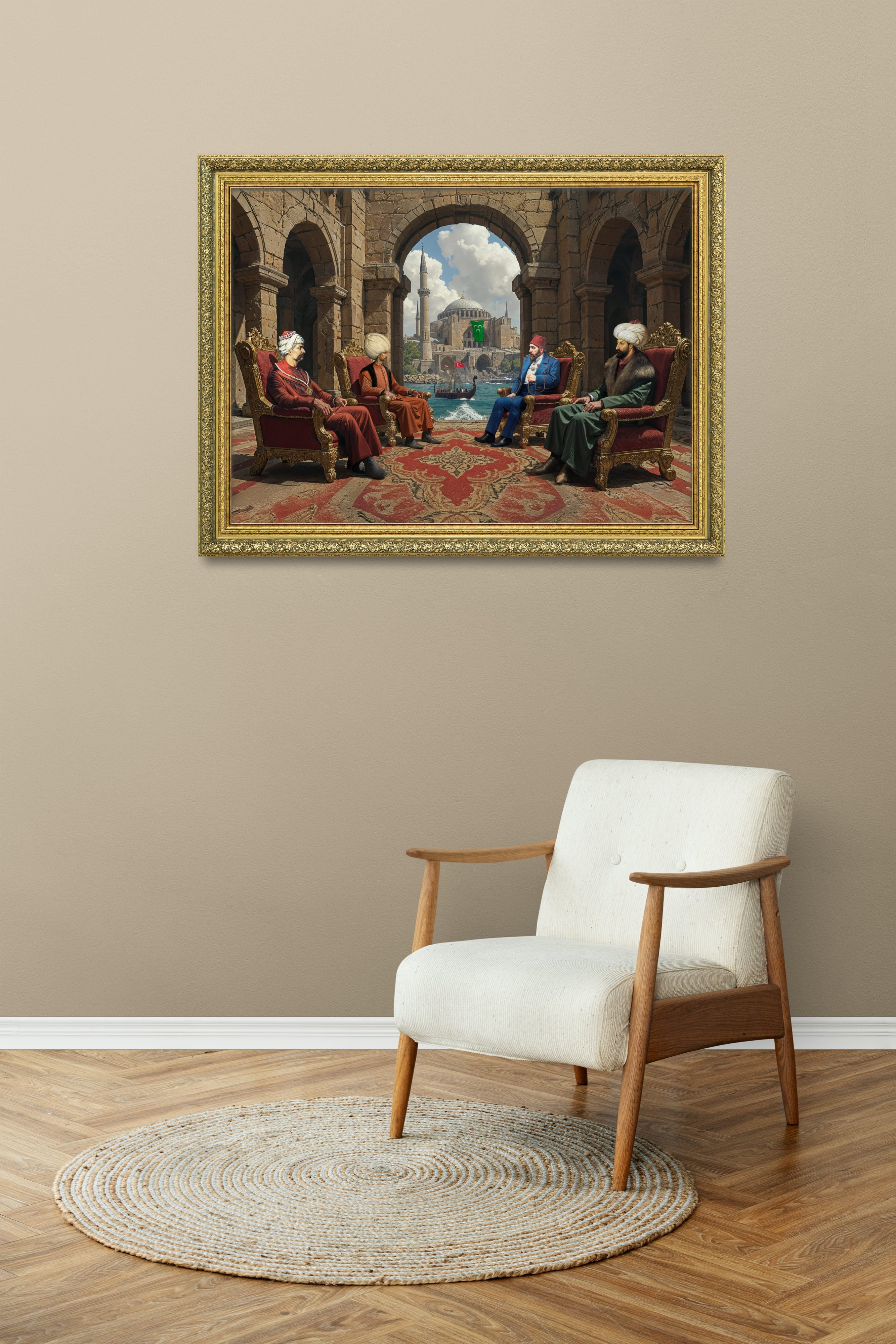4'Lü Öncü Lider Çerçeveli Tablo 60x80 cm
