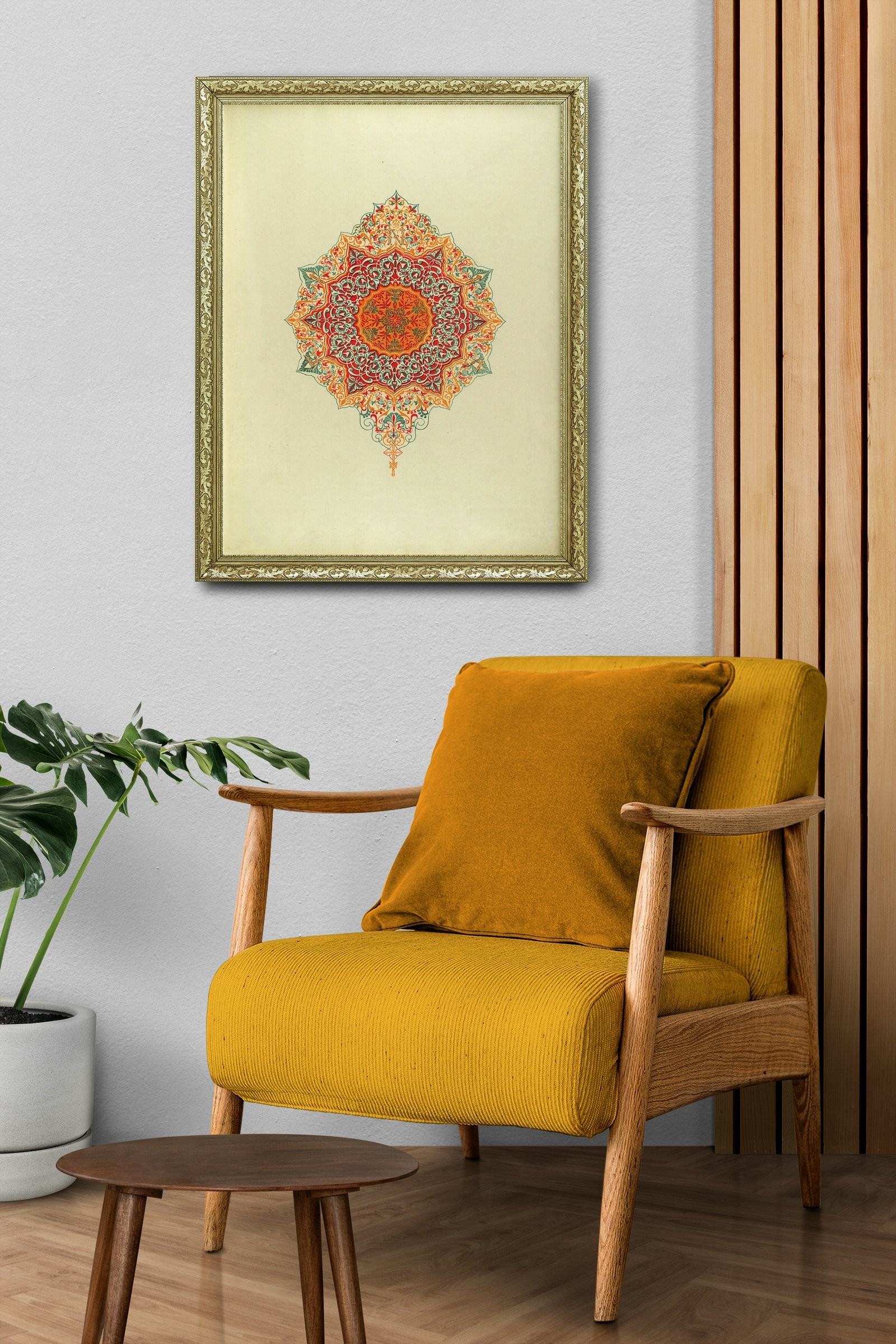 İslami Geometrik Soyutluk Sonsuz Şekillerde Saklı Kudret 60x80 cm Çerçeveli Tablo