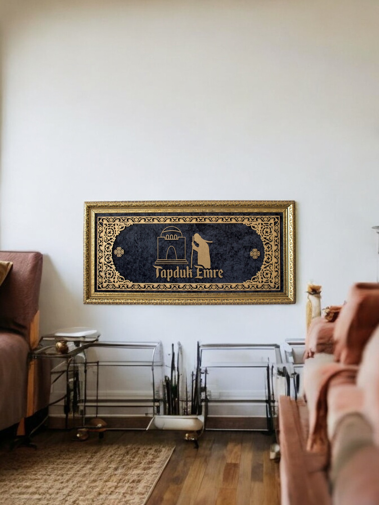 Tapduk Emre Hat Sanatı Tablo 40x80 cm