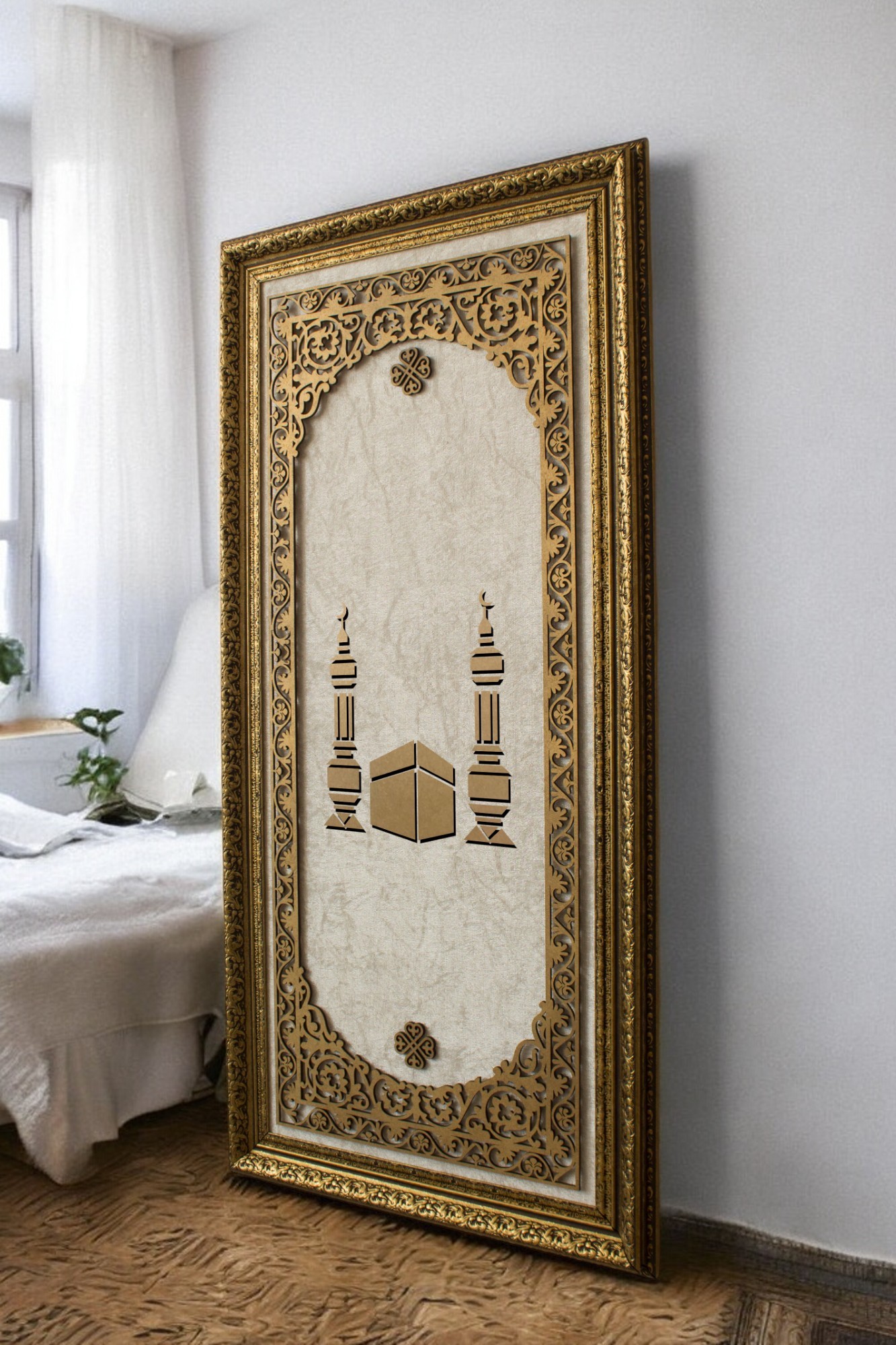 Kabe Desenli Hat Sanatı Tablo 40x80 cm