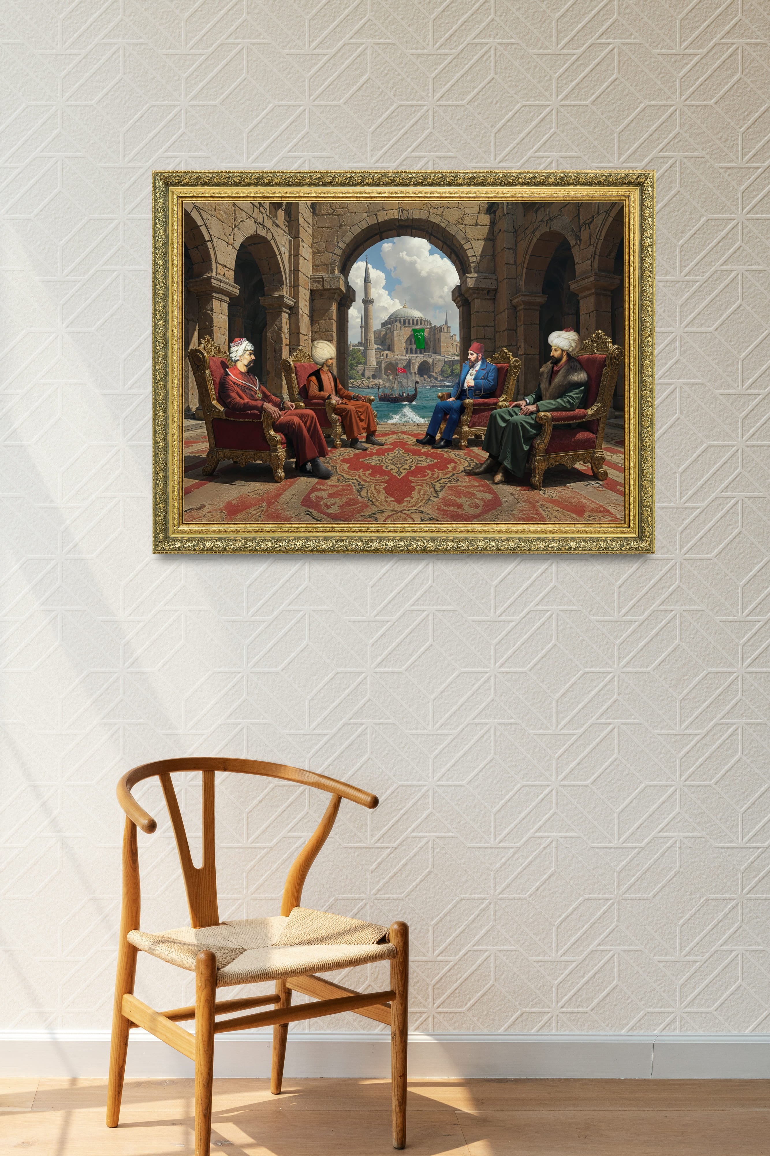 4'Lü Öncü Lider Çerçeveli Tablo 60x80 cm