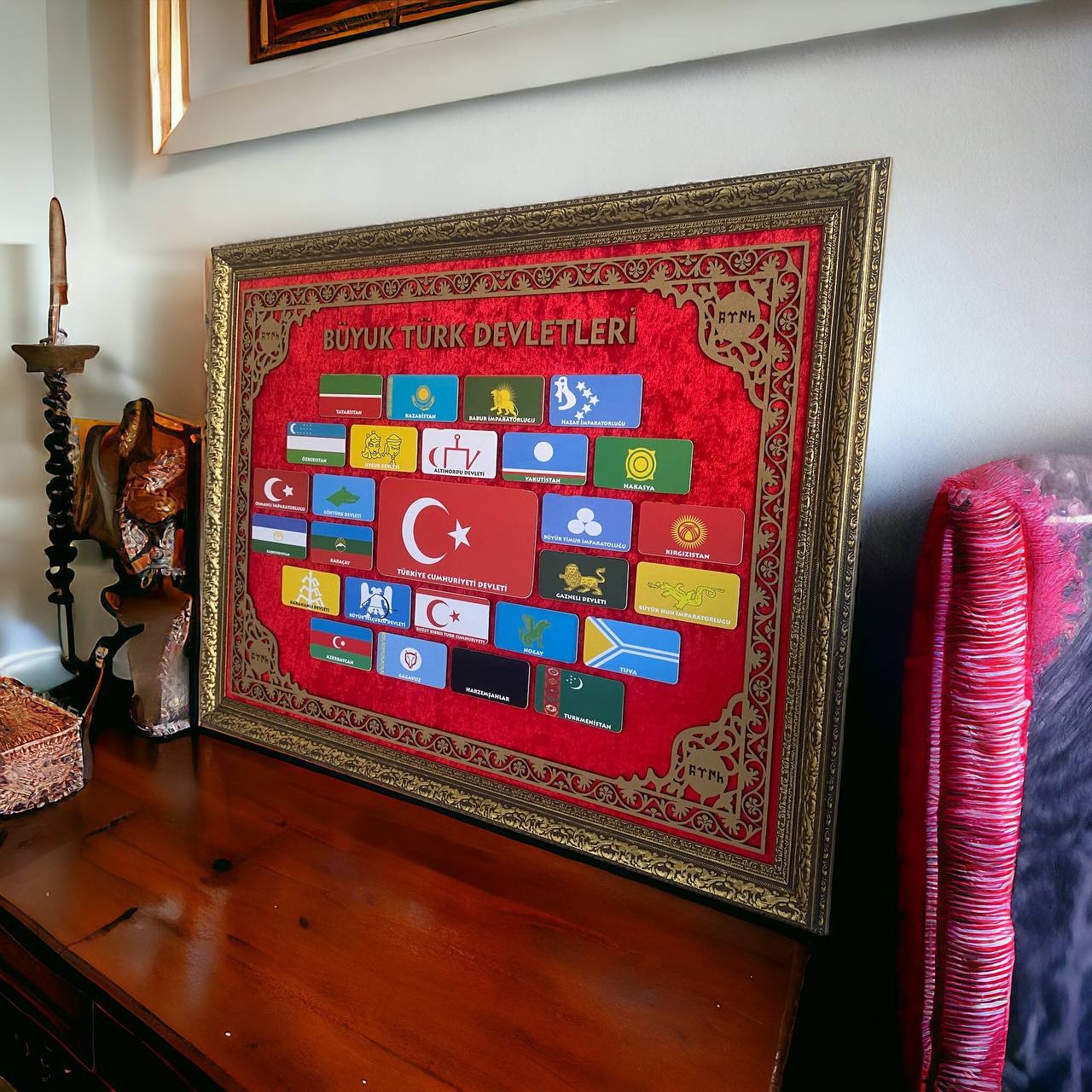 Desenli 27 Büyük Türk Devleti Tablo 60x80 cm