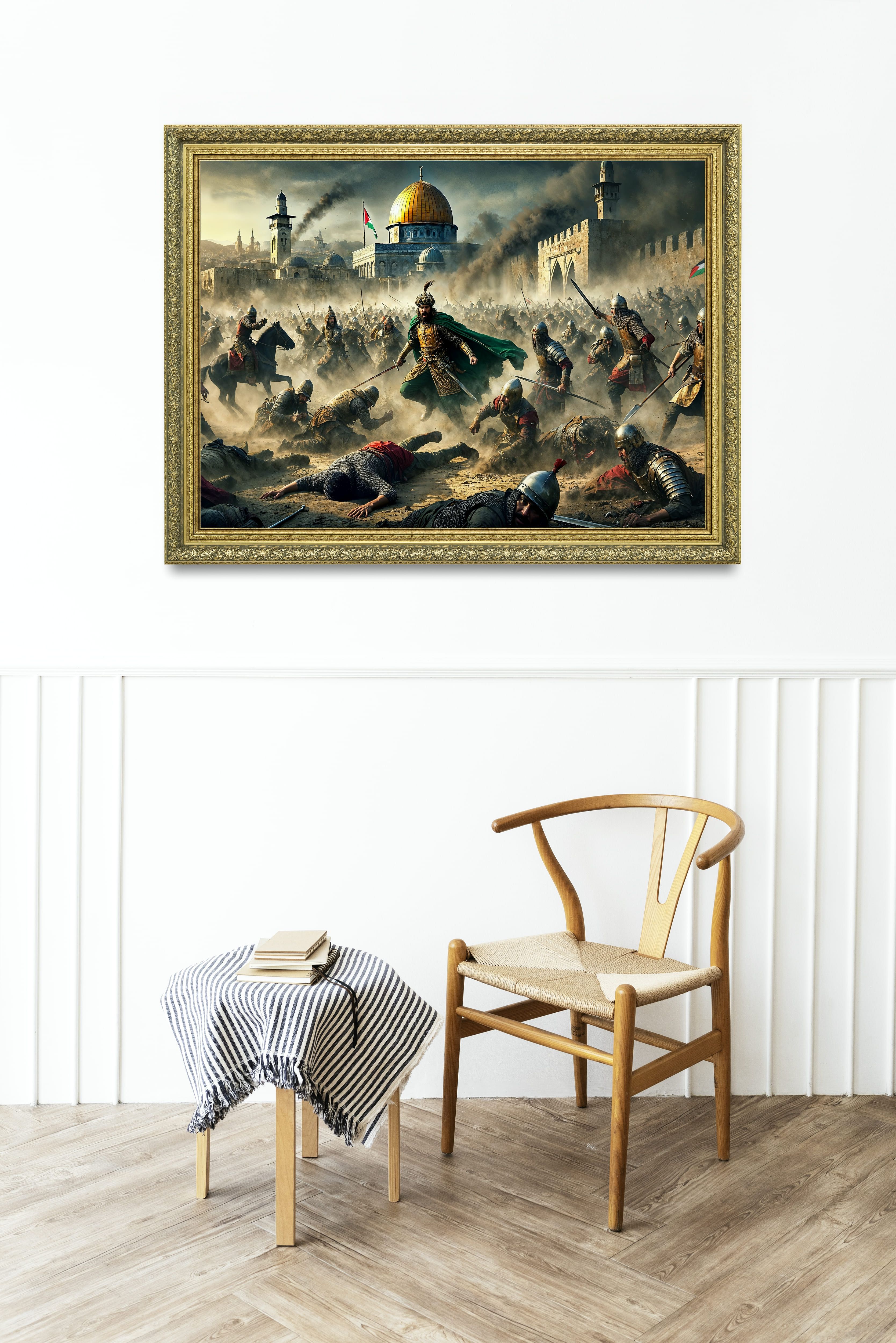 Selehaddin Eyyübi Kudüs Fethi Çerçeveli Tablo 60x80 cm
