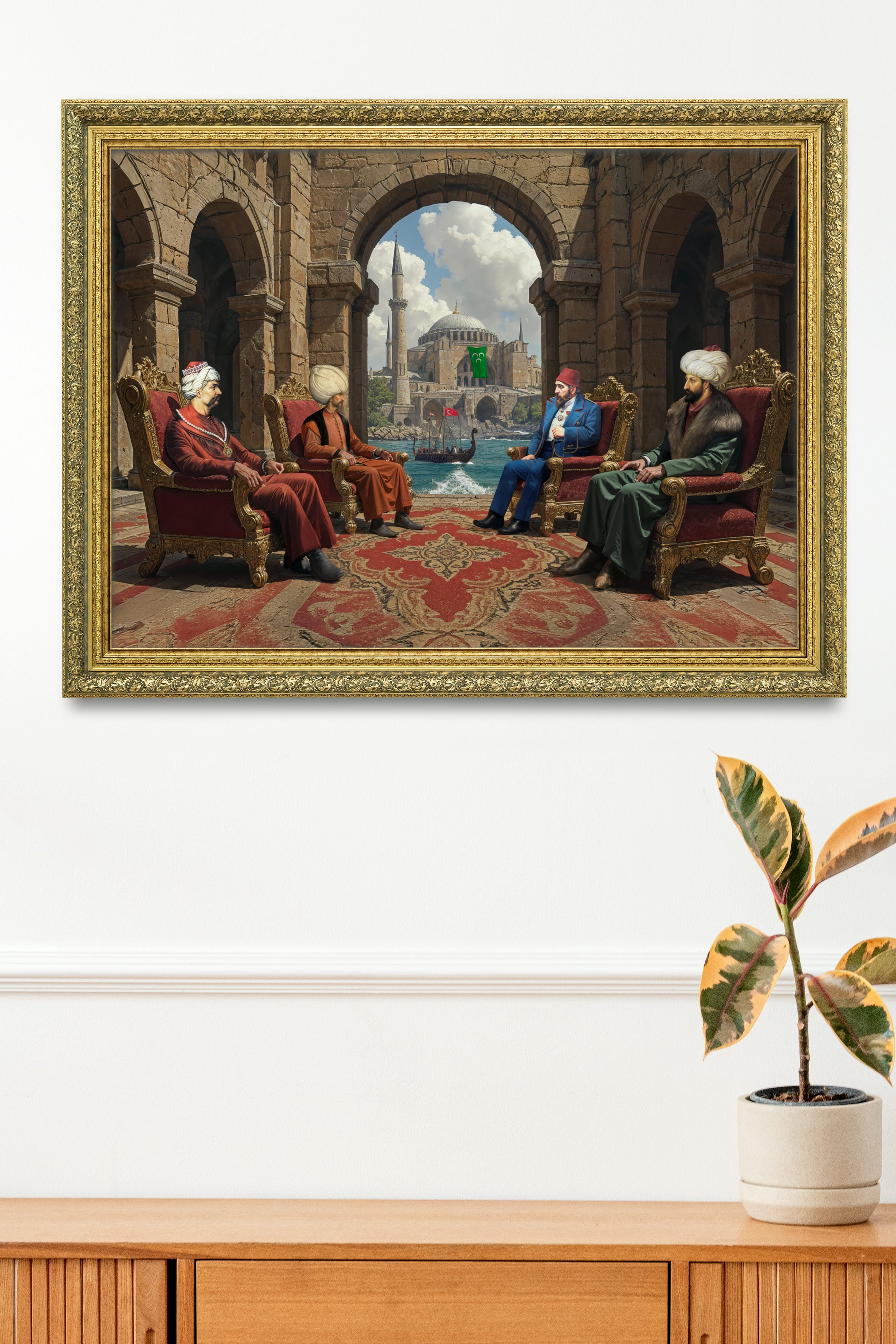 4'Lü Öncü Lider Çerçeveli Tablo 60x80 cm