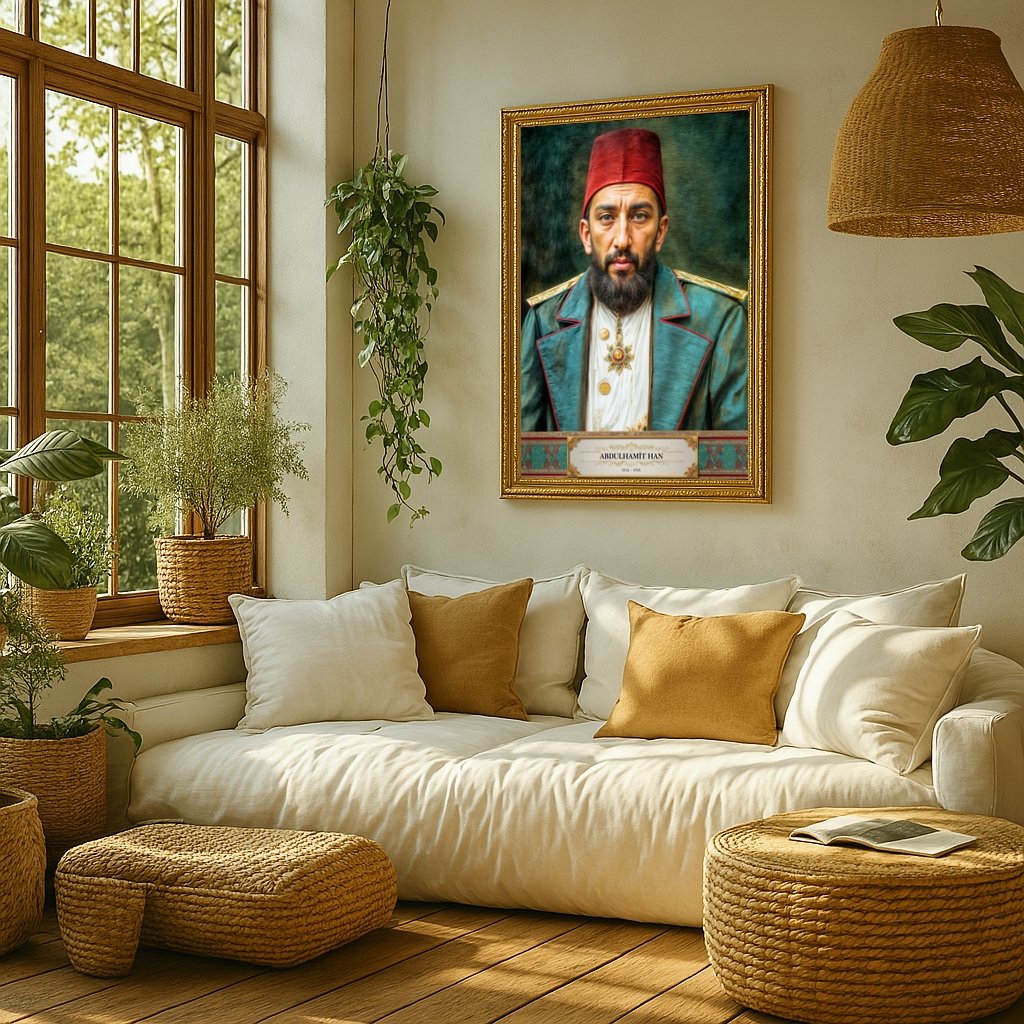 Abdulhamid Han Portre Çerçeveli Tablo 60x80 cm