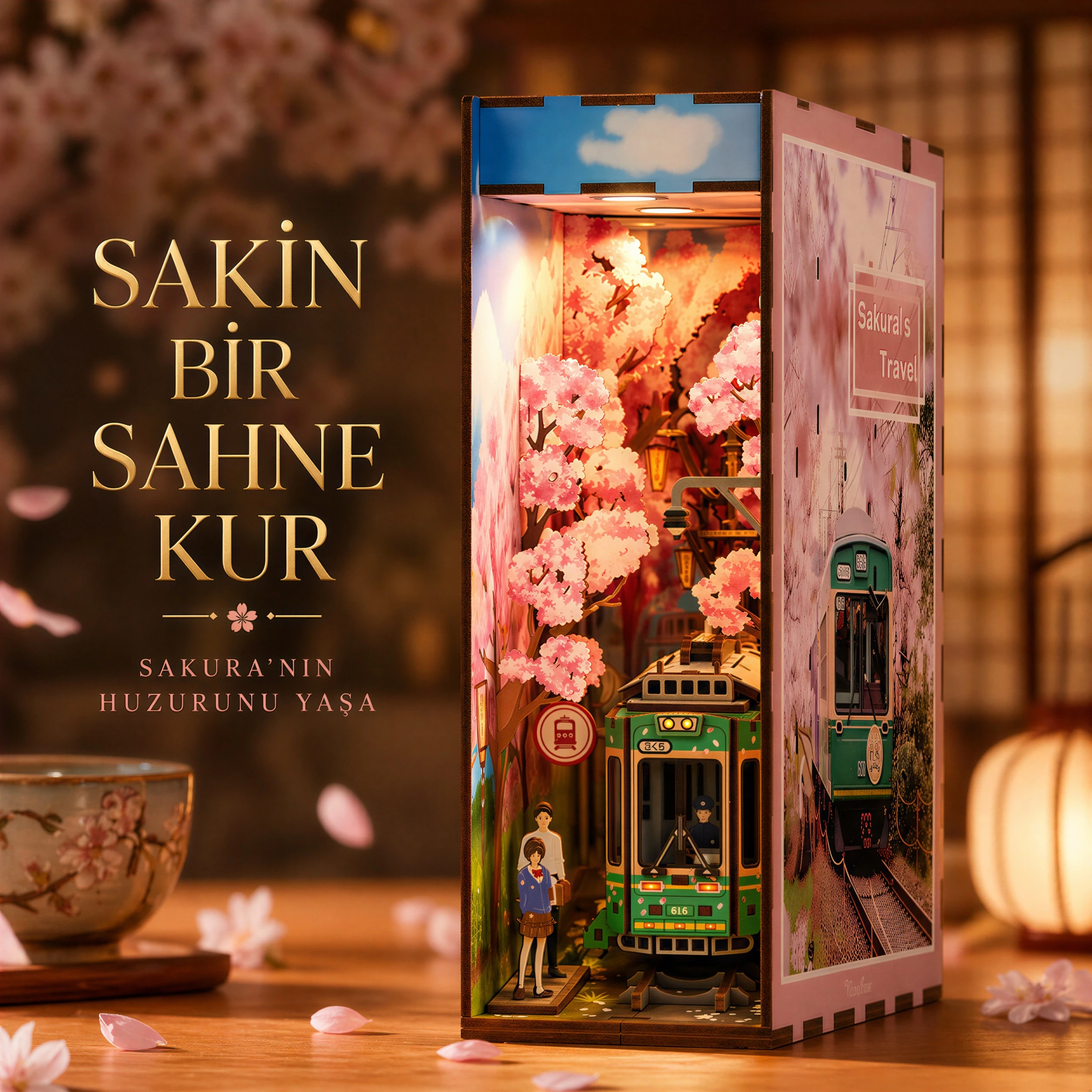 Sakura Seyahati – Japon Kiraz Çiçeği Book Nook