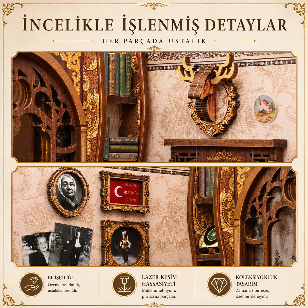 Atatürk çalışma odası minyatür aksesuar detayları