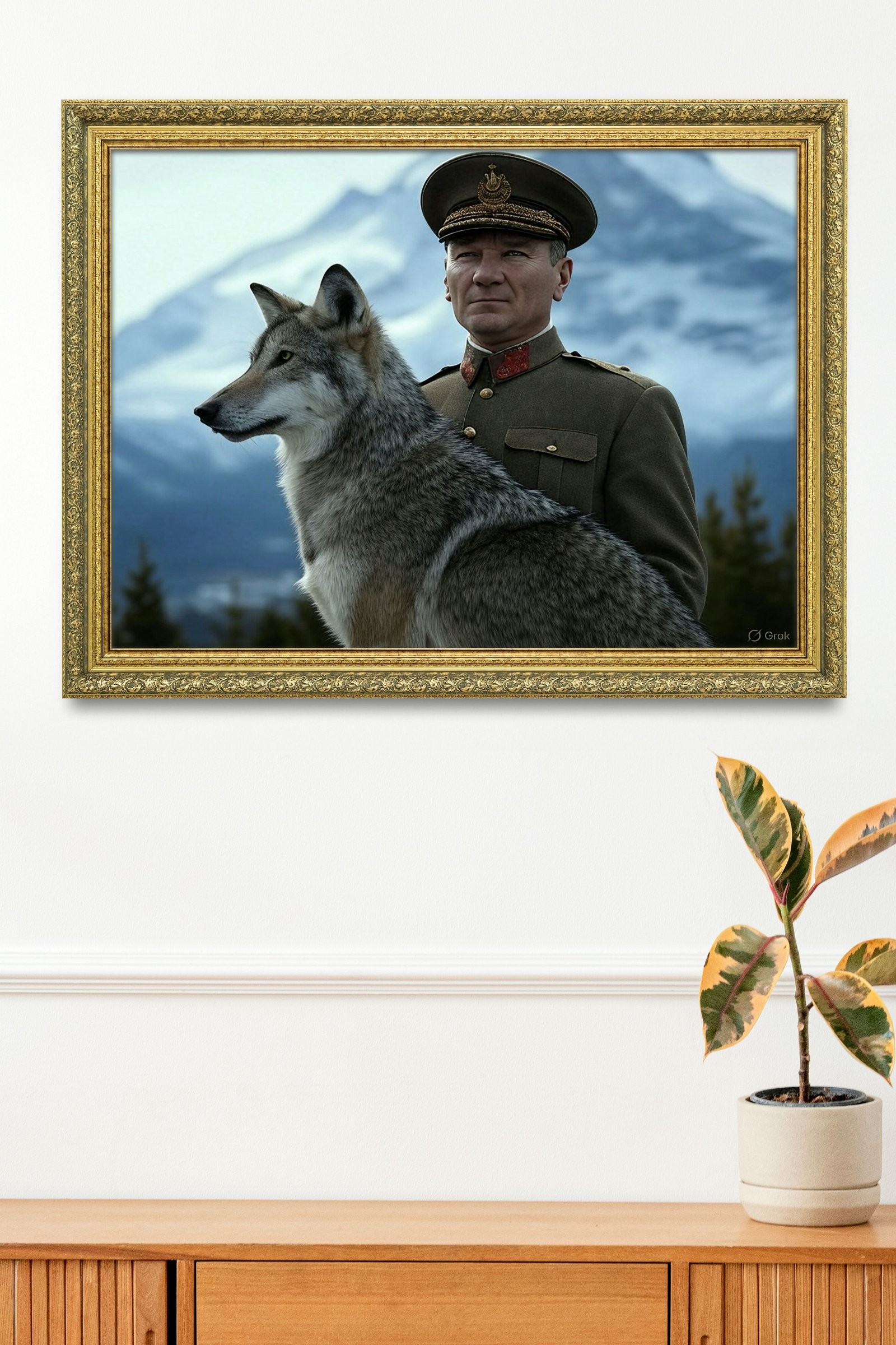 Bozkurt ve Kumandan 60x80 cm Çerçeveli Tablo
