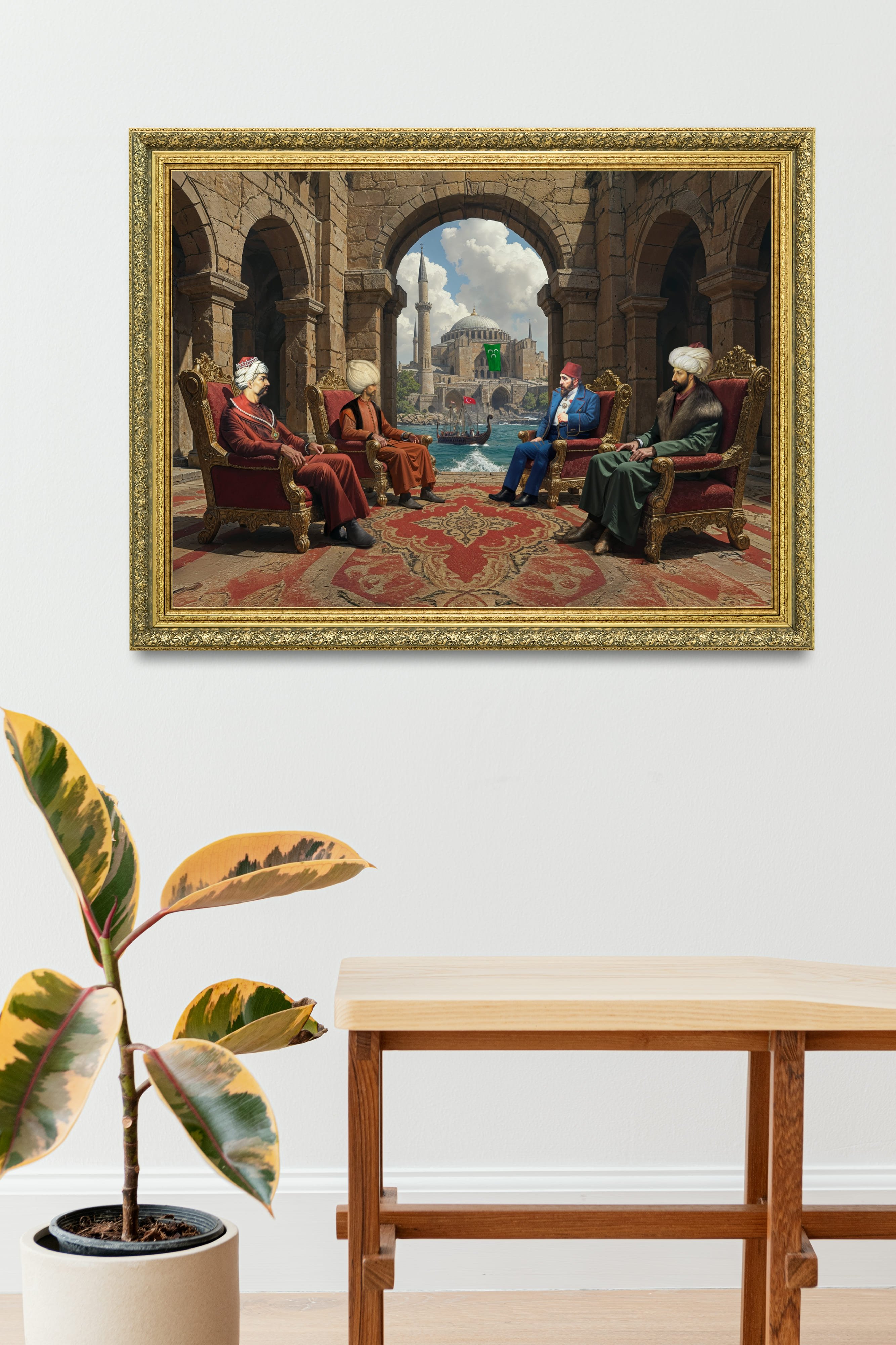 4'Lü Öncü Lider Çerçeveli Tablo 60x80 cm