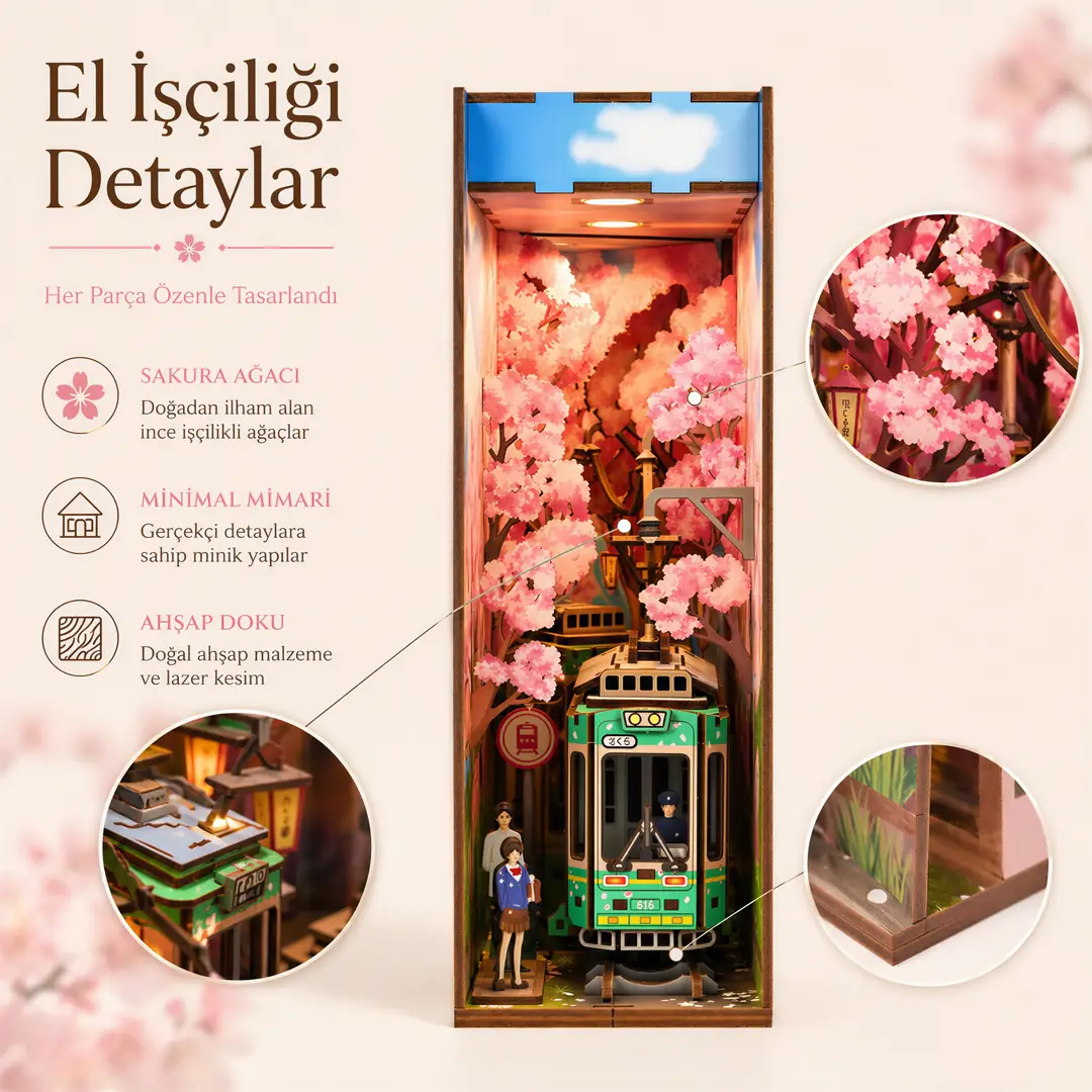 Sakura Seyahati – Japon Kiraz Çiçeği Book Nook