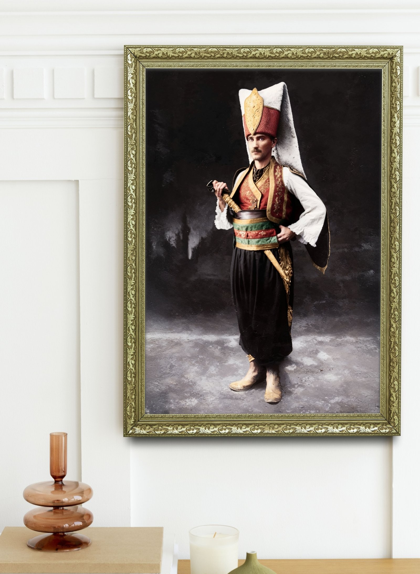 Yeniçeri Onuruyla Dimdik 60x80 cm Çerçeveli Tablo