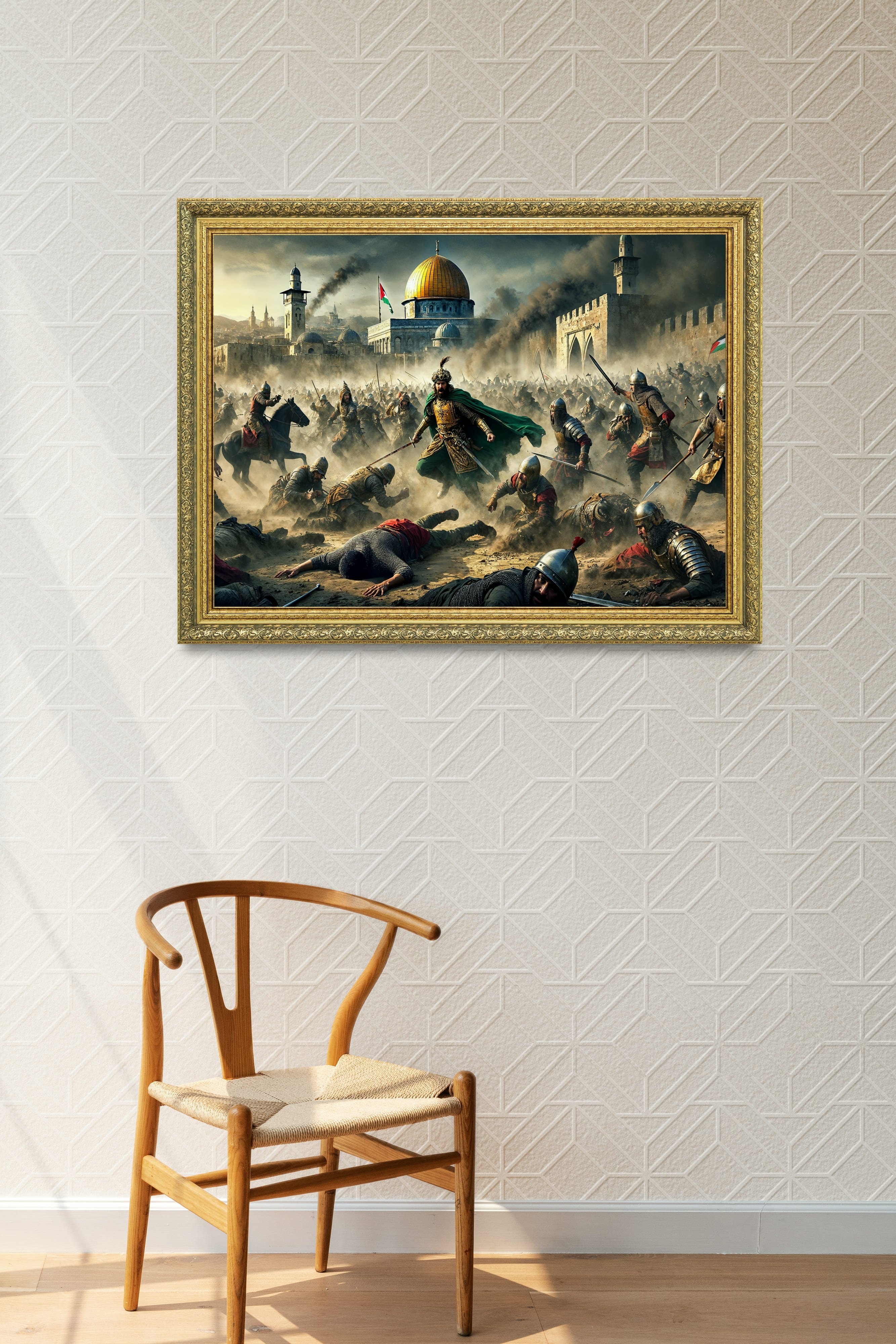 Selehaddin Eyyübi Kudüs Fethi Çerçeveli Tablo 60x80 cm
