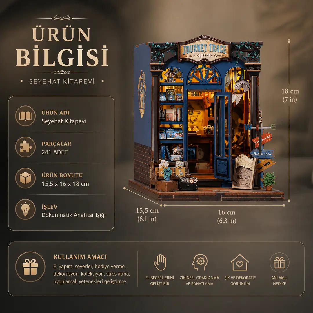 Journey Trace teknik detaylar ve ürün ölçüleri