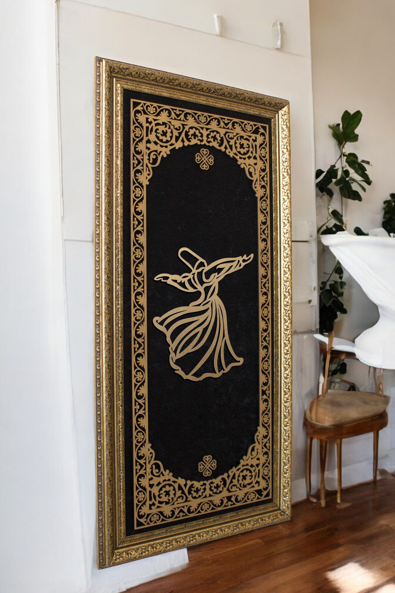 Semazen Hat Sanatı Tablo 40x80 cm