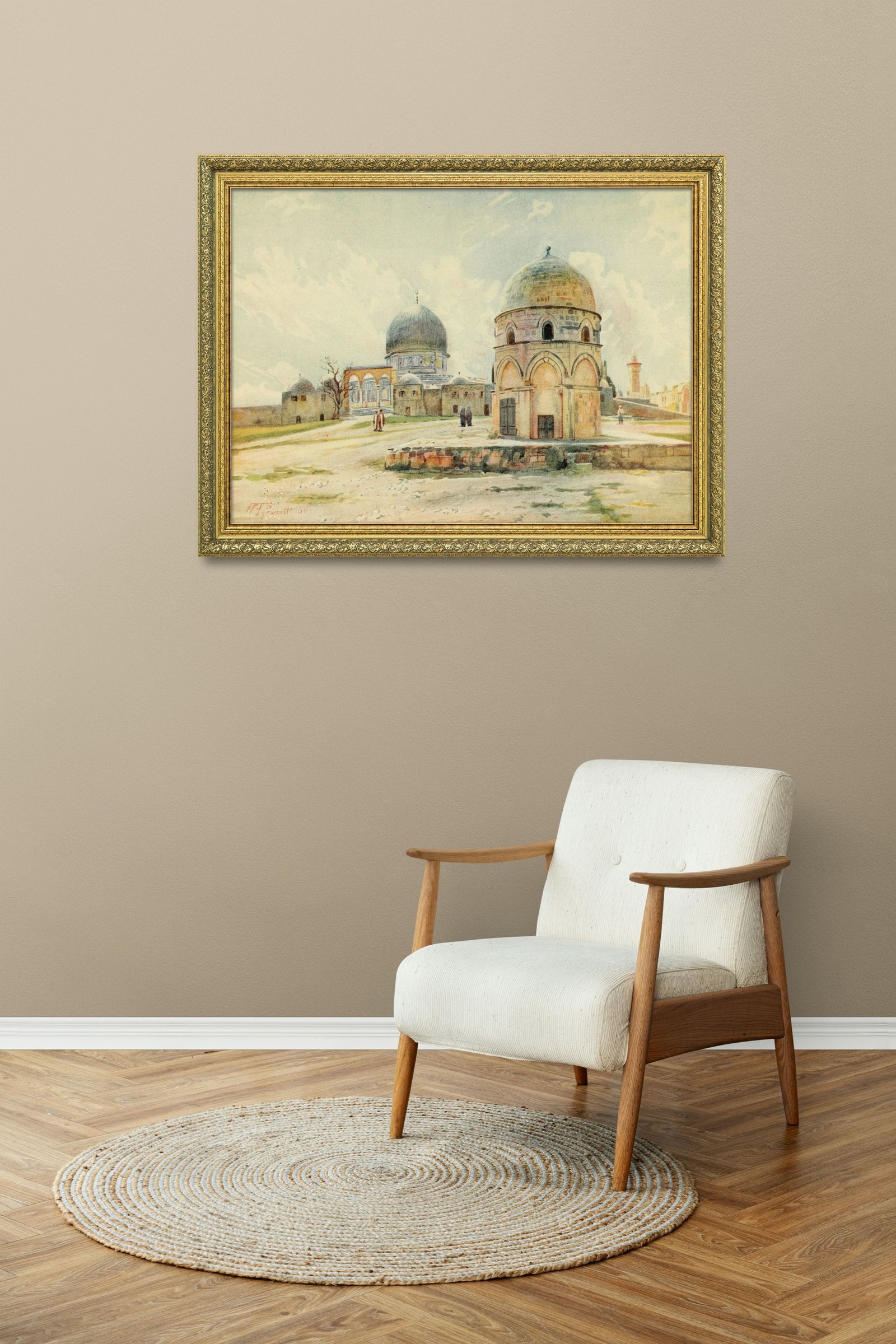 Tarihi MescidI Aksa Kudüs'Ün İncisi 60x80 cm Çerçeveli Tablo