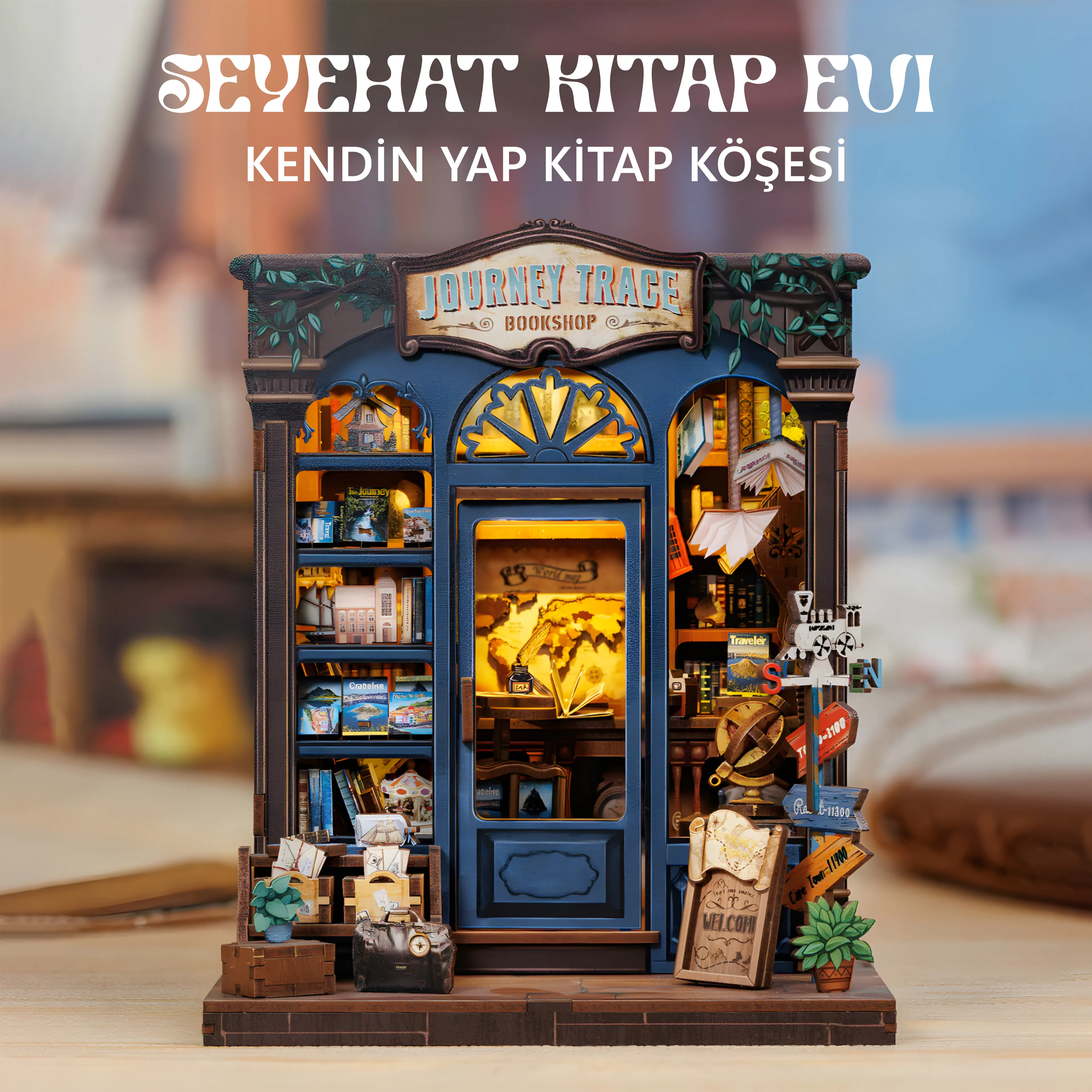 Seyahat İzleri Mini Kitap Köşesi ve Yapboz Oyuncak – 2025 DIY Set