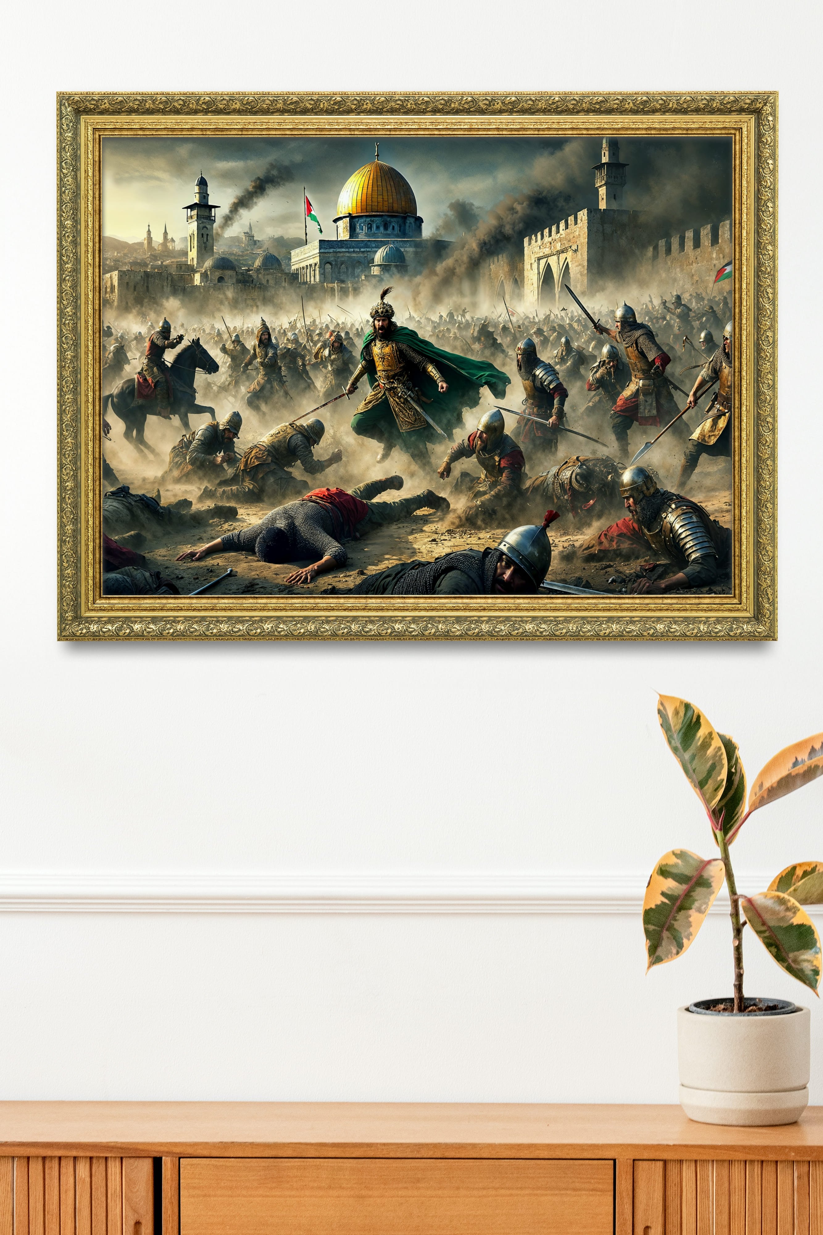 Selehaddin Eyyübi Kudüs Fethi Çerçeveli Tablo 60x80 cm