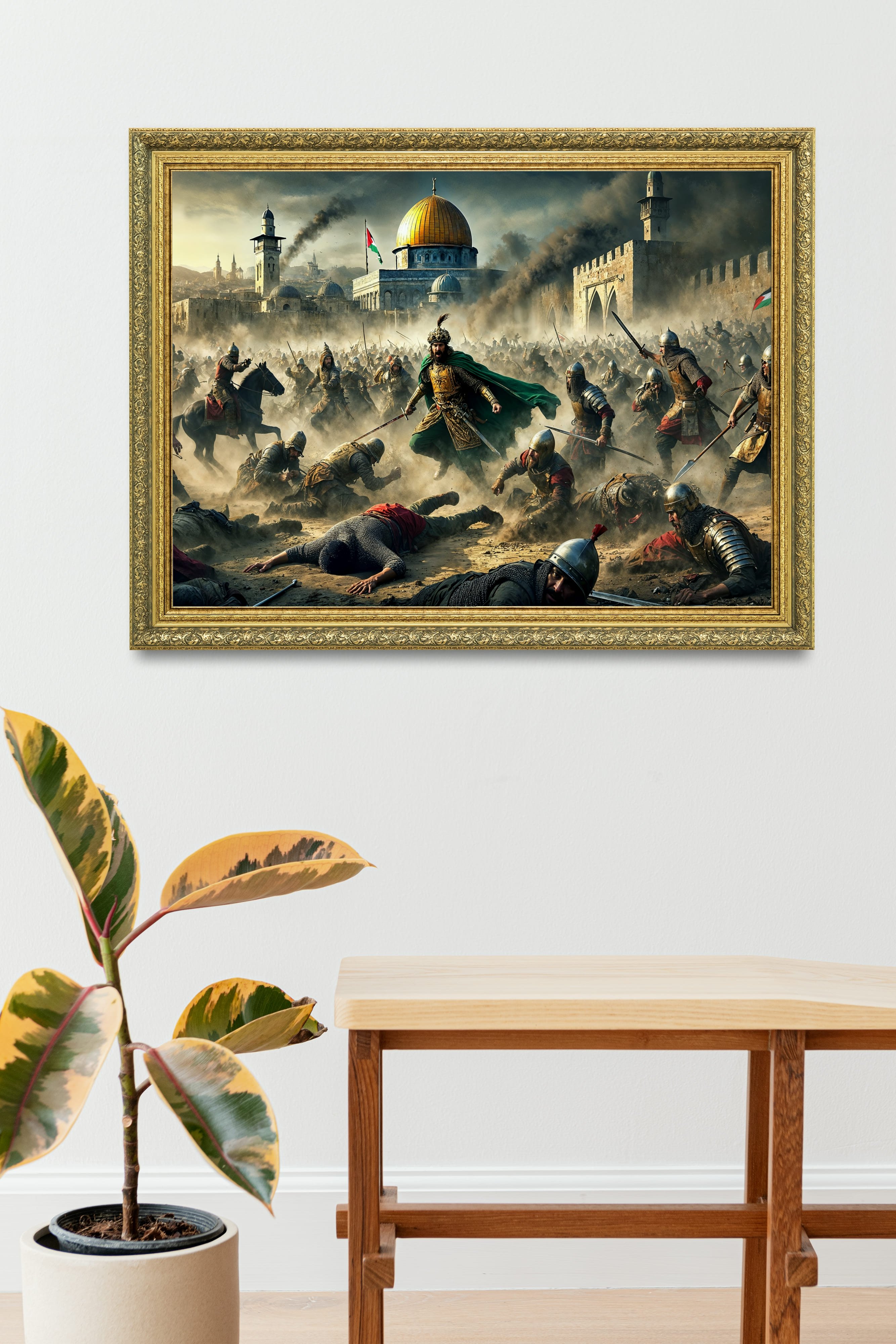 Selehaddin Eyyübi Kudüs Fethi Çerçeveli Tablo 60x80 cm