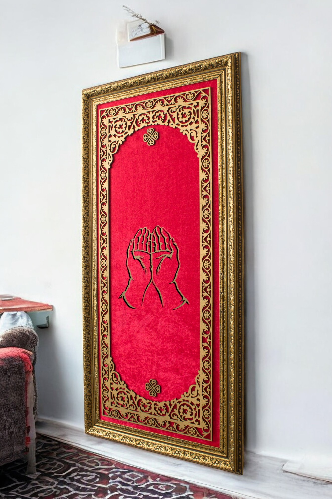 El Dua Simgesel Hat Sanatı Tablo 40x80 cm