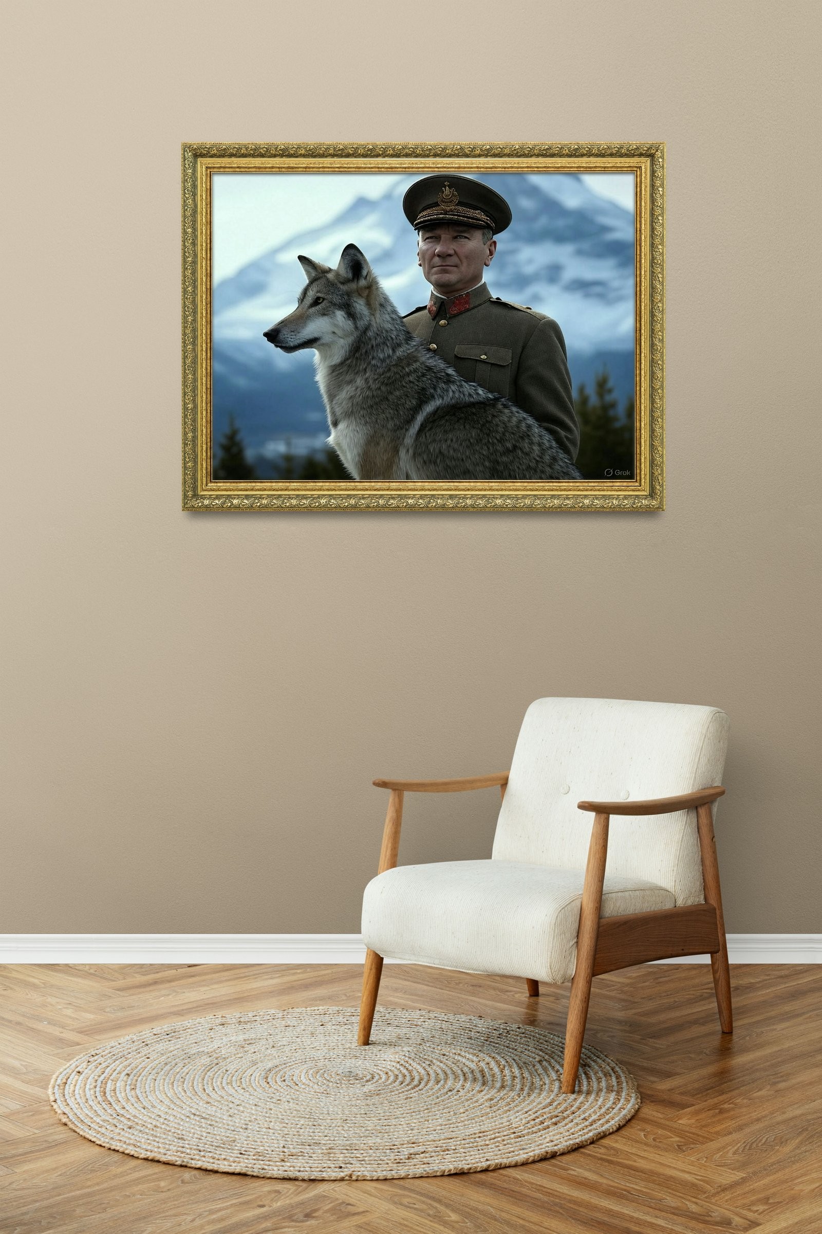 Bozkurt ve Kumandan 60x80 cm Çerçeveli Tablo