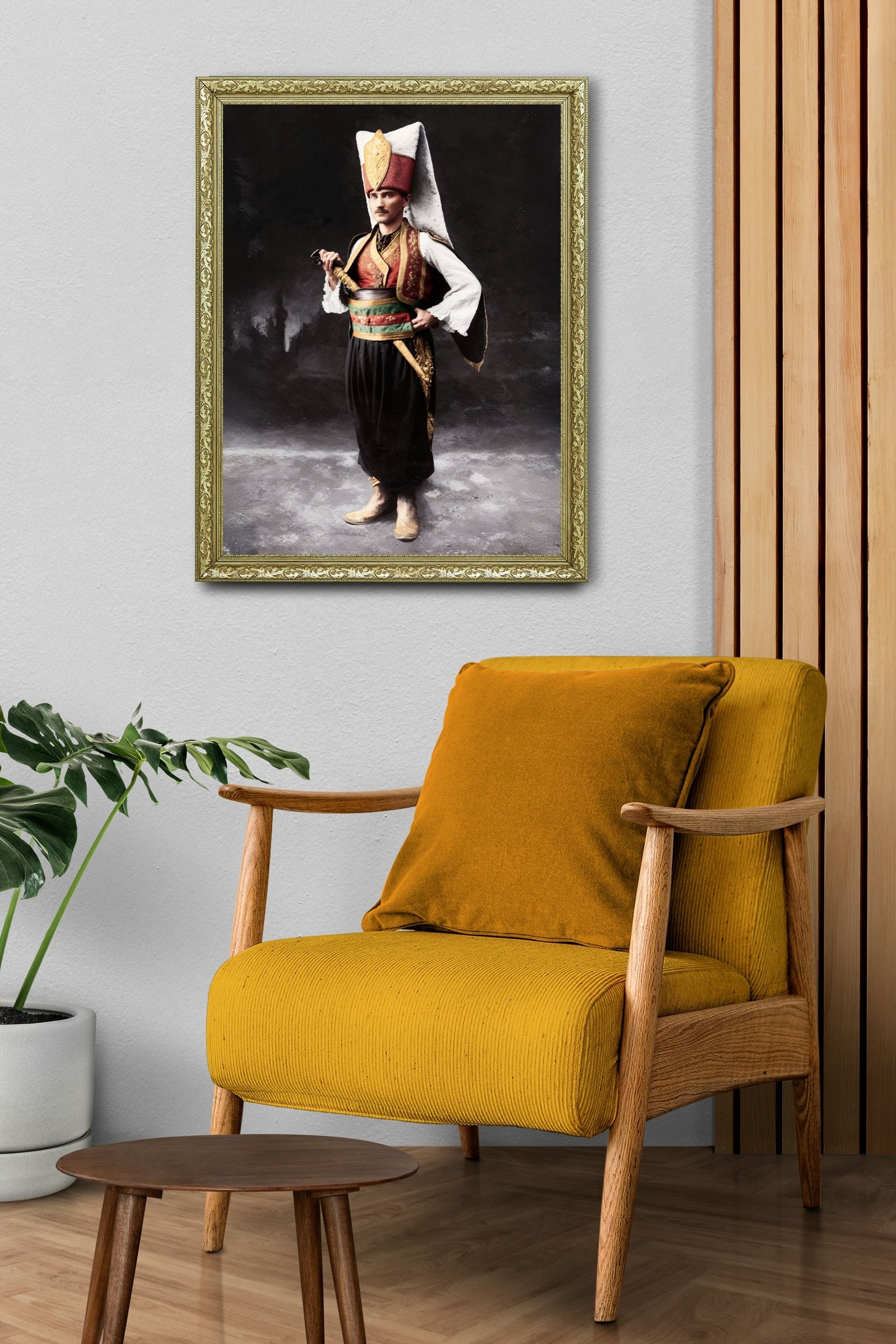 Yeniçeri Onuruyla Dimdik 60x80 cm Çerçeveli Tablo