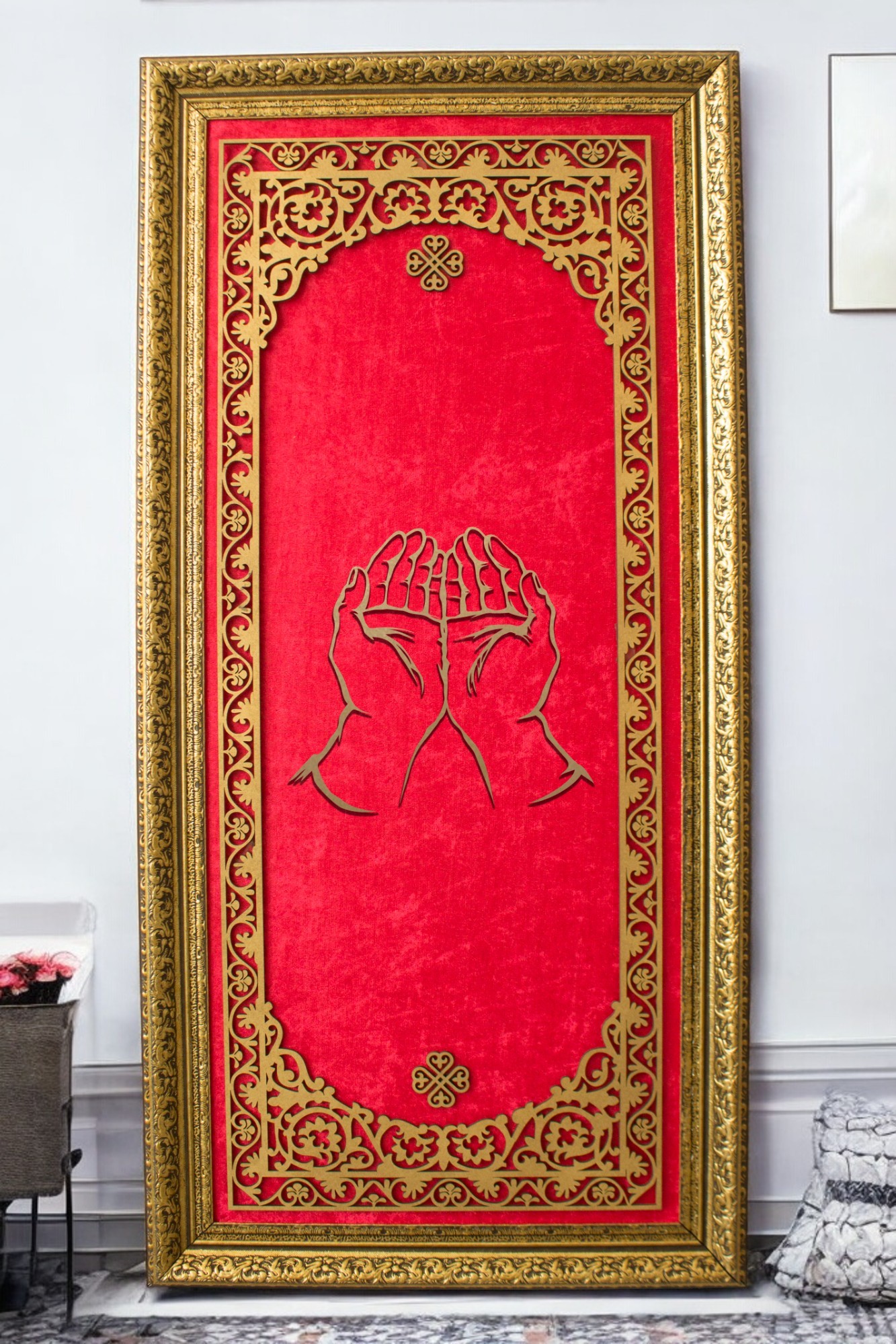 El Dua Simgesel Hat Sanatı Tablo 40x80 cm