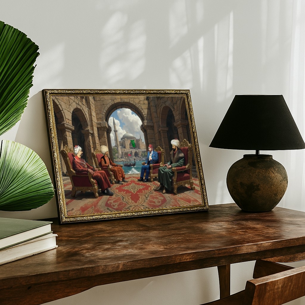 4'Lü Öncü Lider Çerçeveli Tablo 60x80 cm